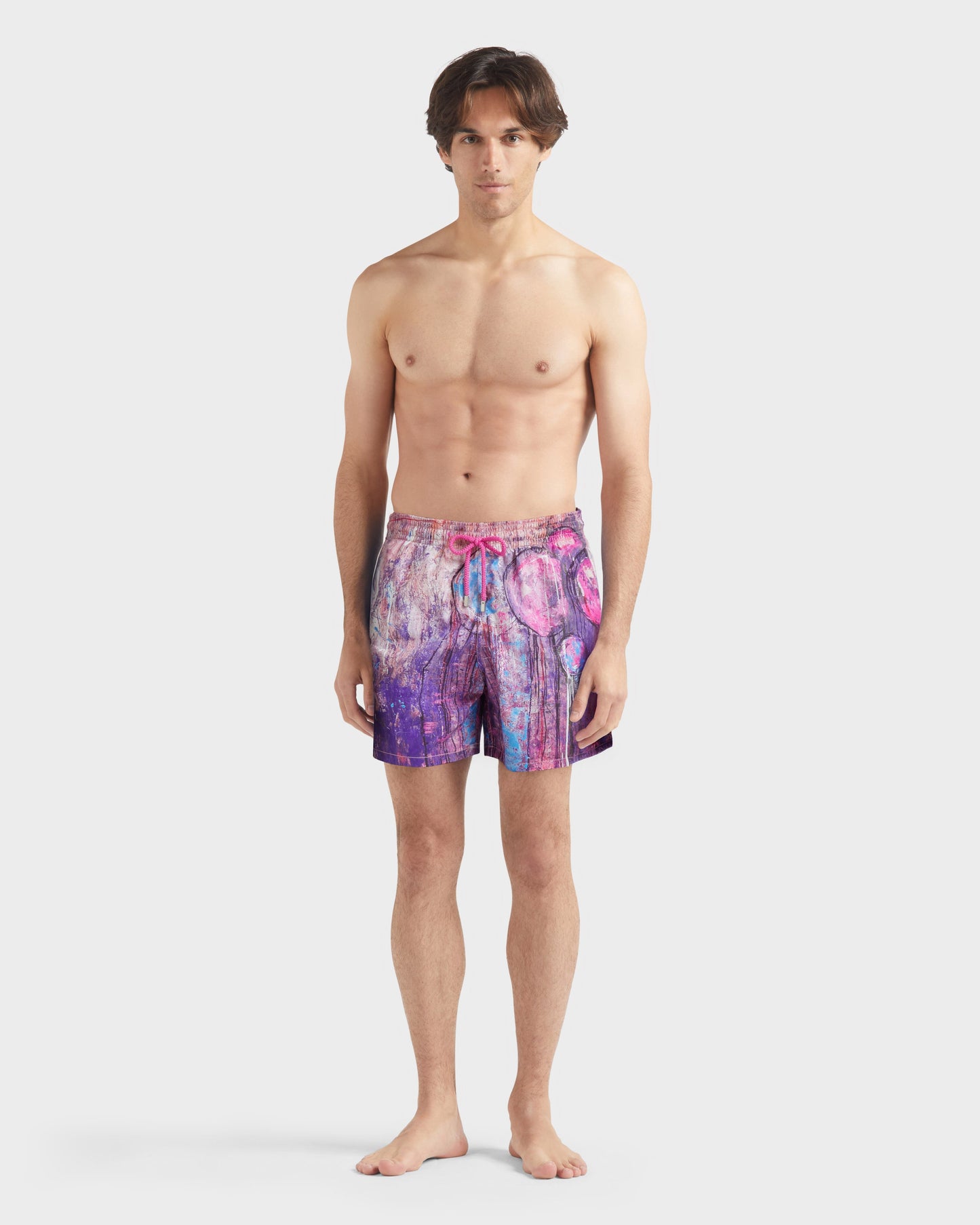 Vilebrequin Men Swim Shorts Dripping Balloons - Purple Glycine