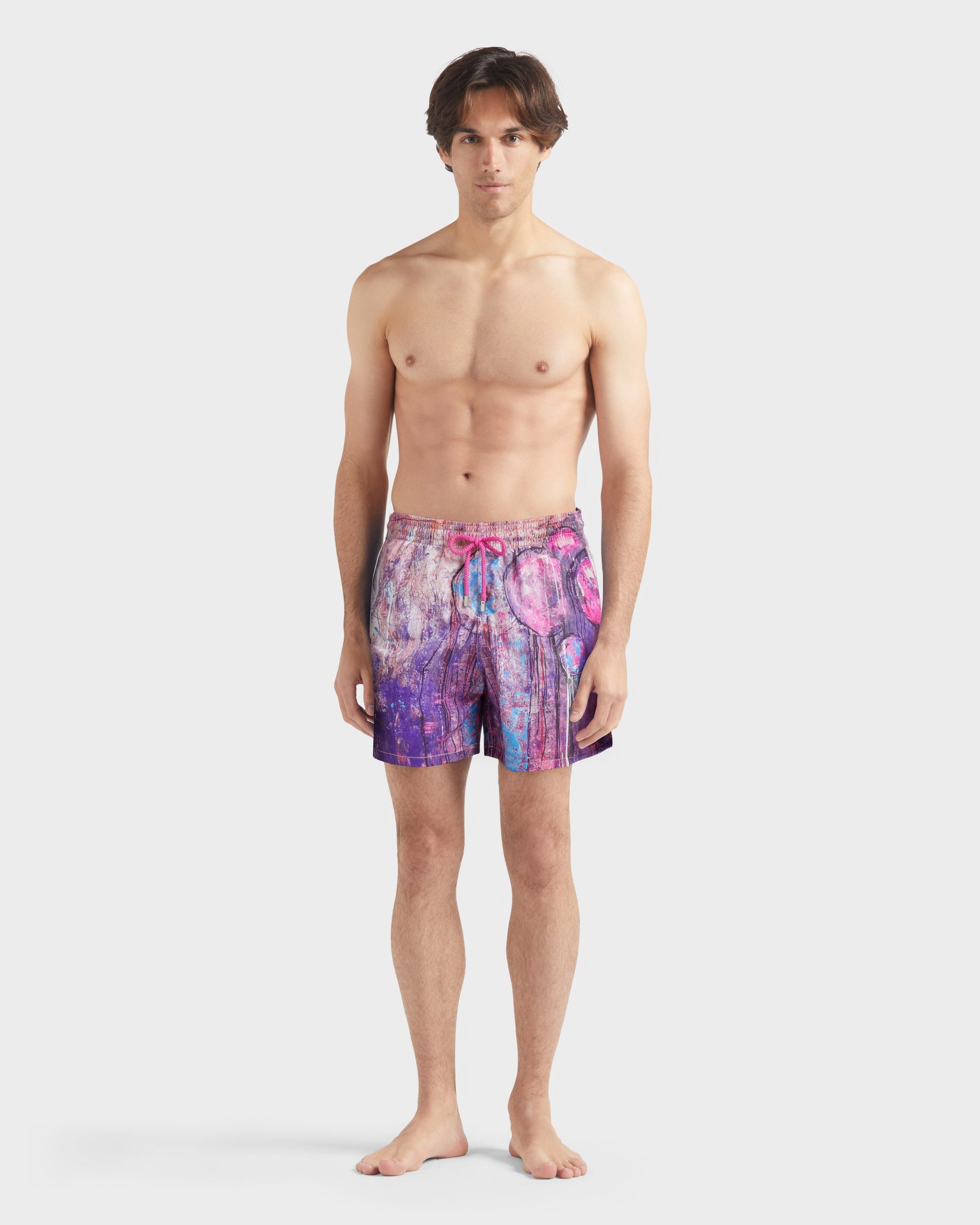 Vilebrequin Men Swim Shorts Dripping Balloons - Purple Glycine