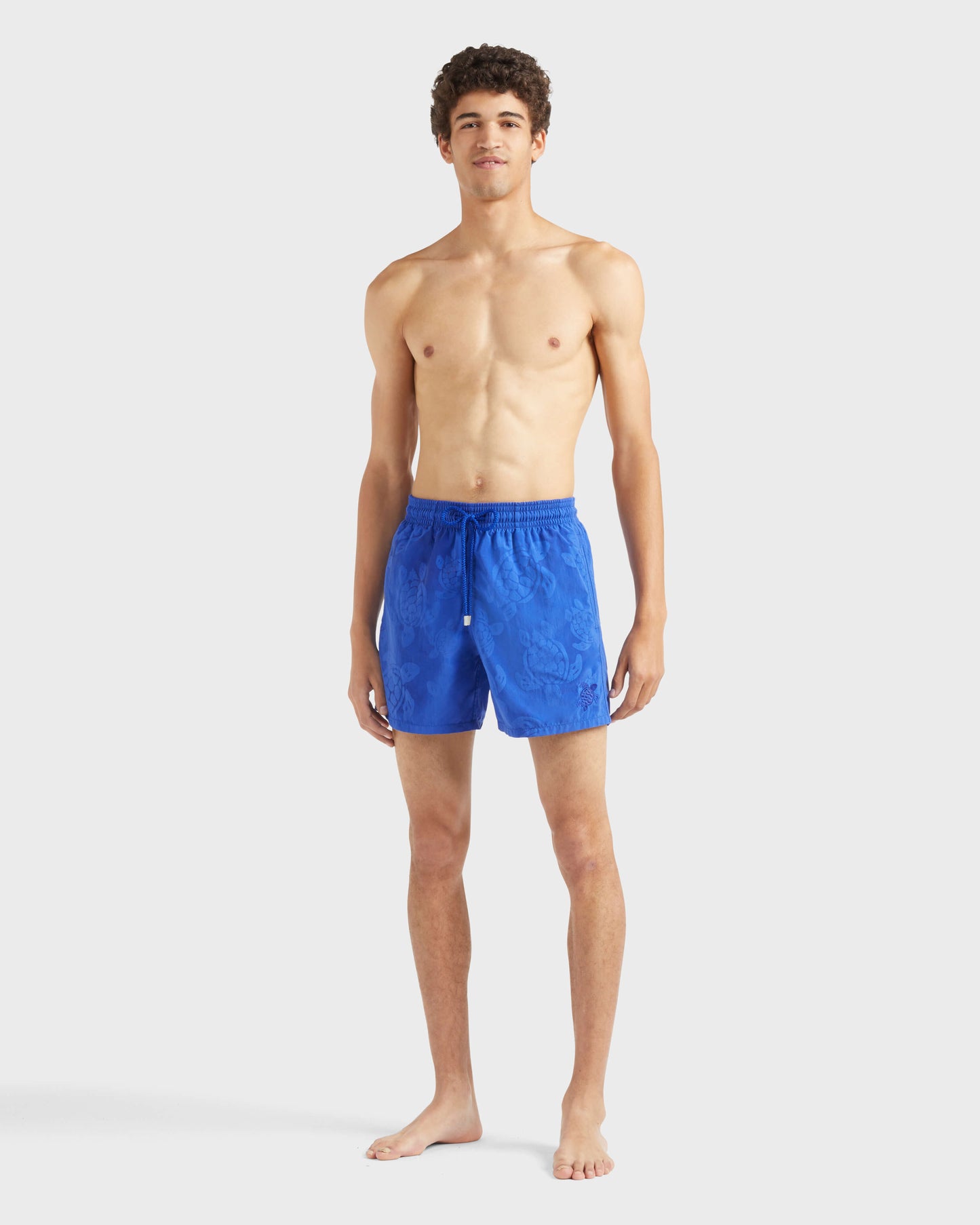 Vilebrequin Men Swim shorts Ronde Des Tortues Maxi Water-reactive - Blue Marrakech