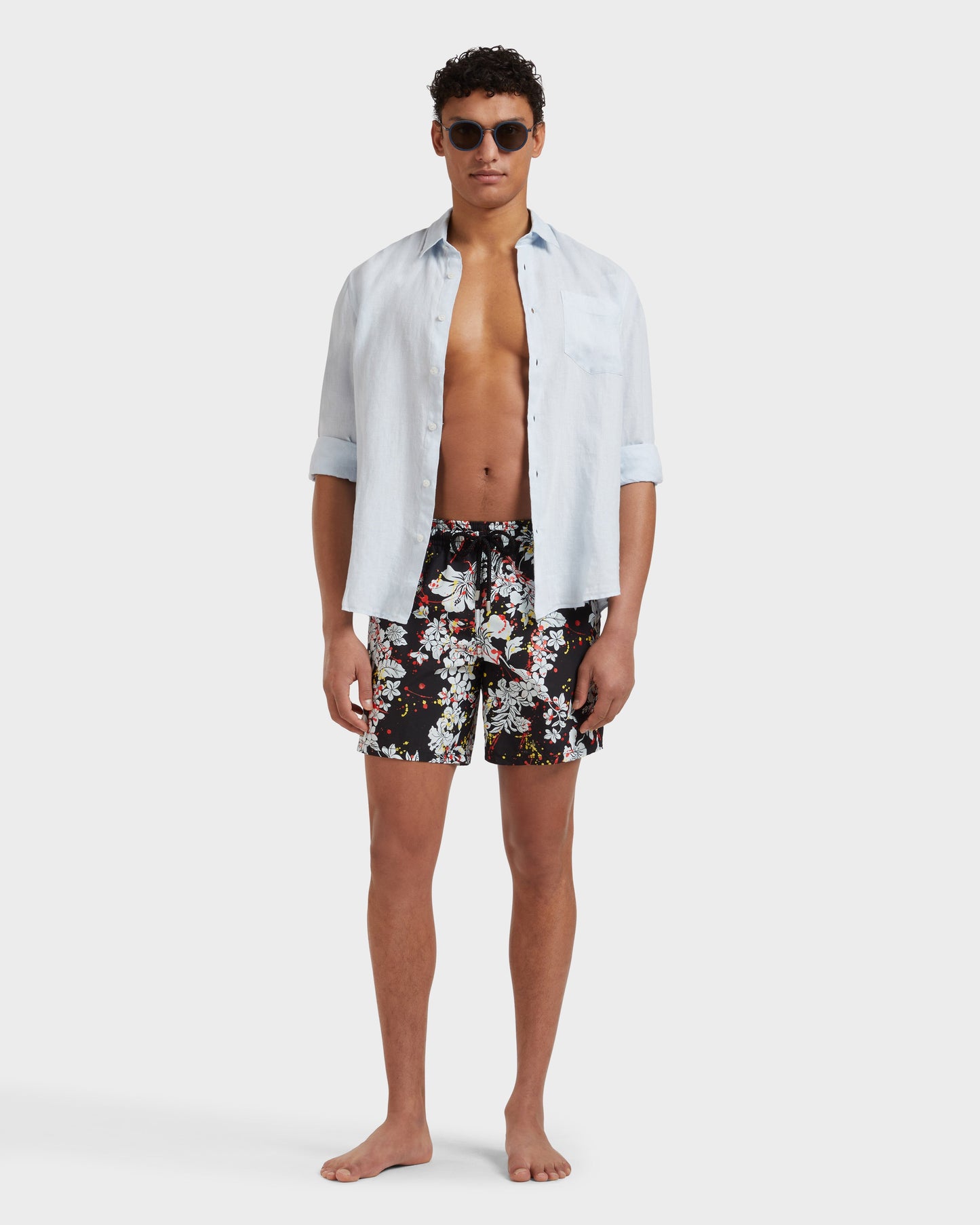 Vilebrequin Men Swim Shorts Flower Splash - VBQ x Palm Angels