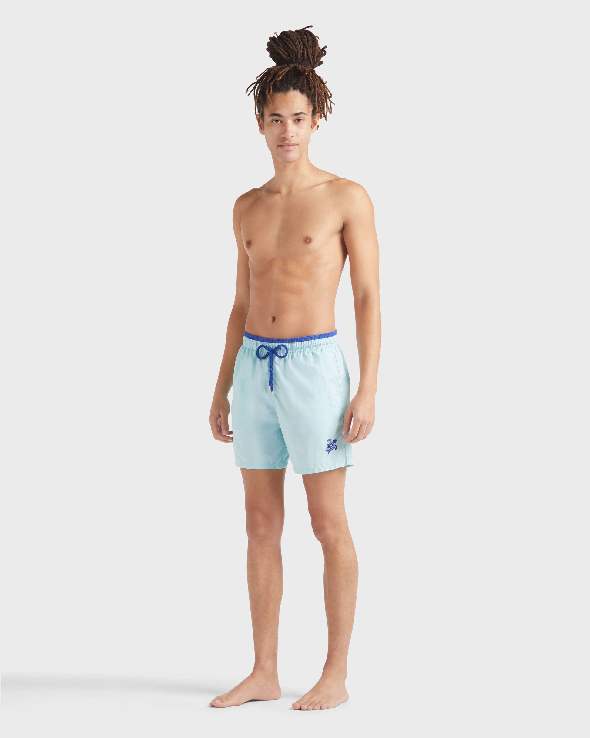 Vilebrequin Men Swim Shorts Solid Bicolore - Blue note Swimwear