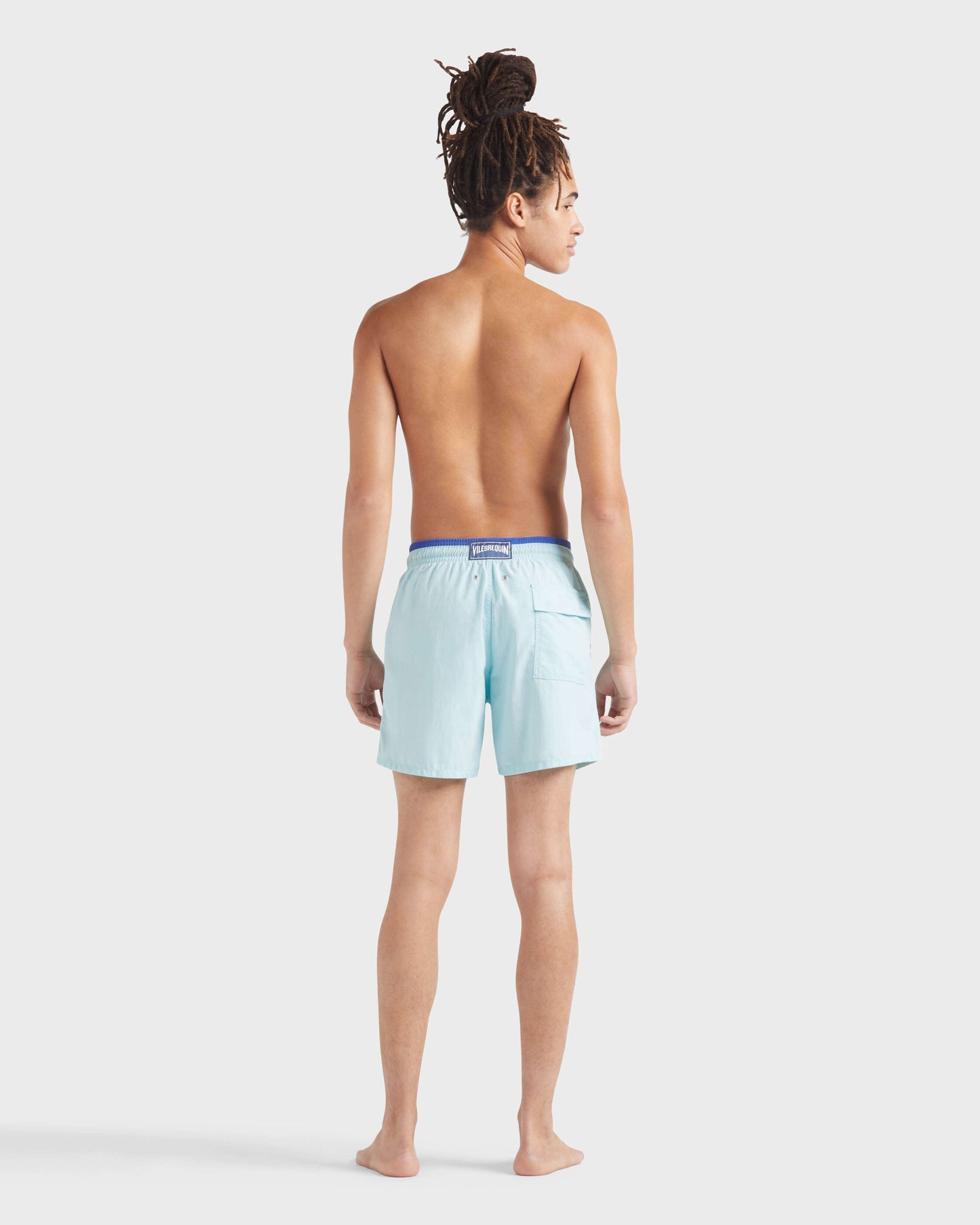 Vilebrequin Men Swim Shorts Solid Bicolore - Blue note Swimwear