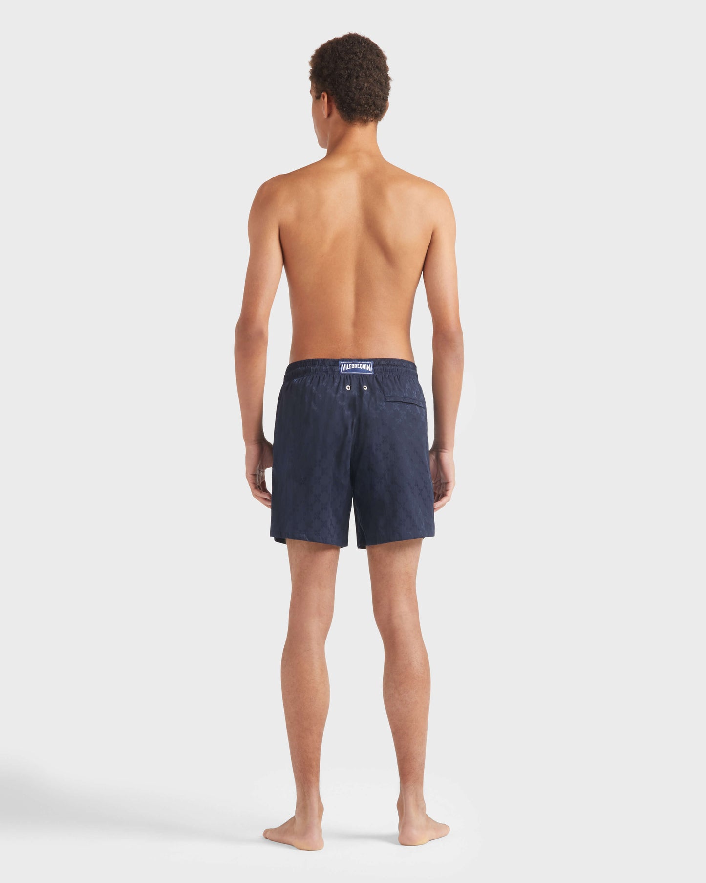Vilebrequin Men Swim shorts Turtles Monogram - Blue Navy