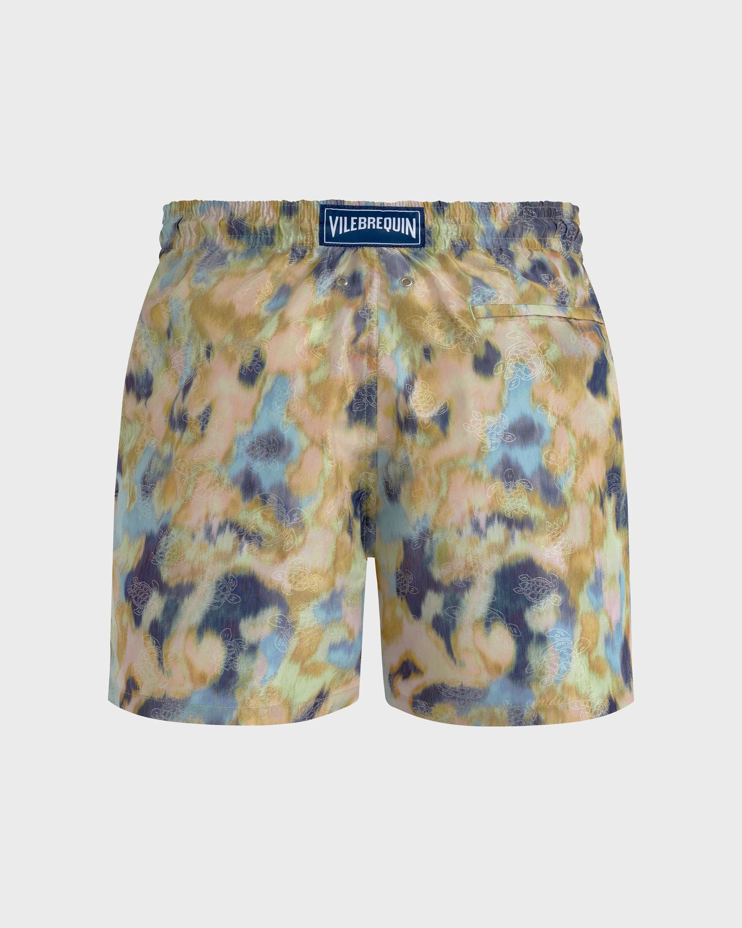 Vilebrequin Men Silk Swim Shorts Blurred Nymphea - Green Macaroon