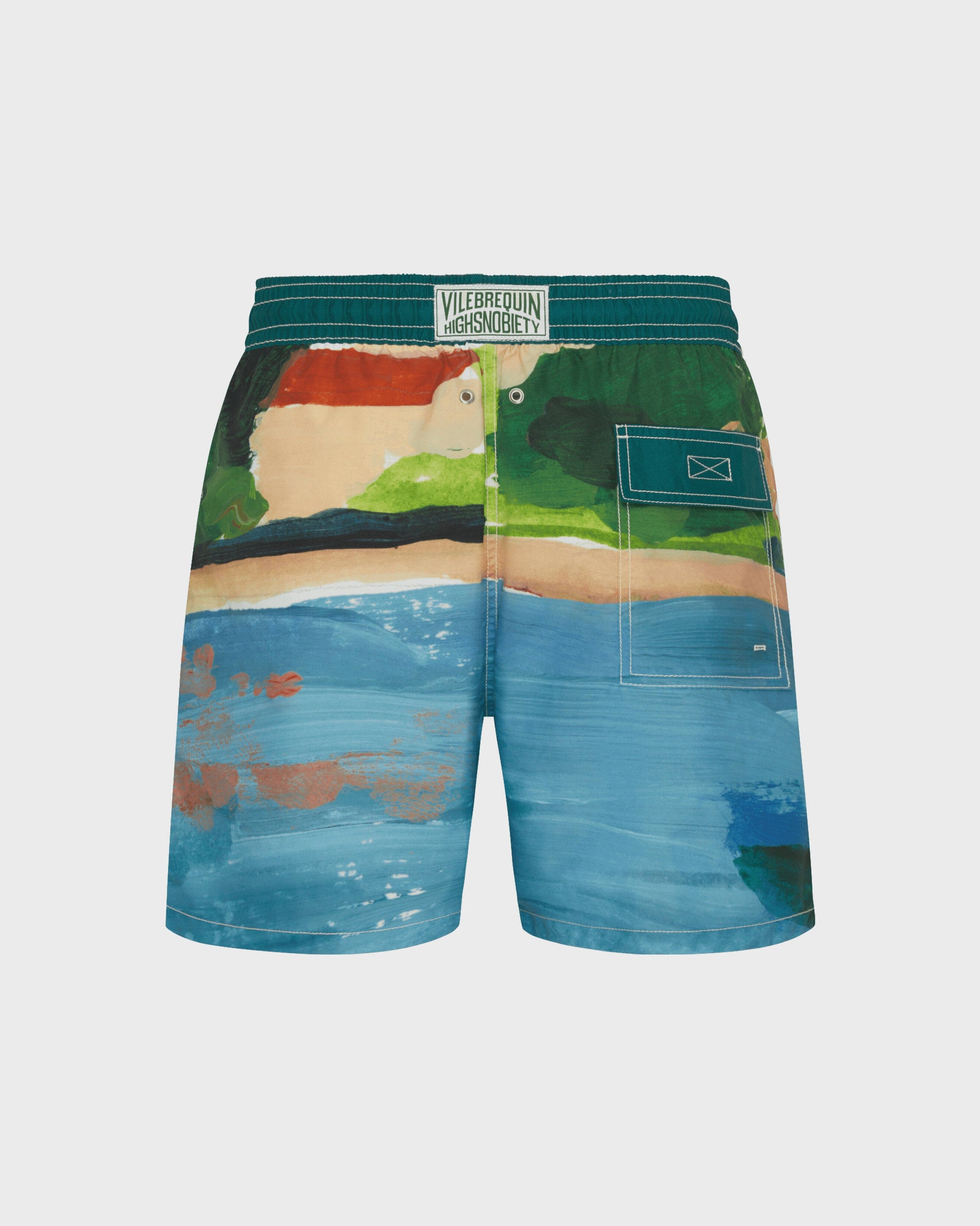 Vilebrequin Men Swim Shorts 360 Landscape - Vilebrequin x Highsnobiety - Blue Chambray Website | MOOZ3B51