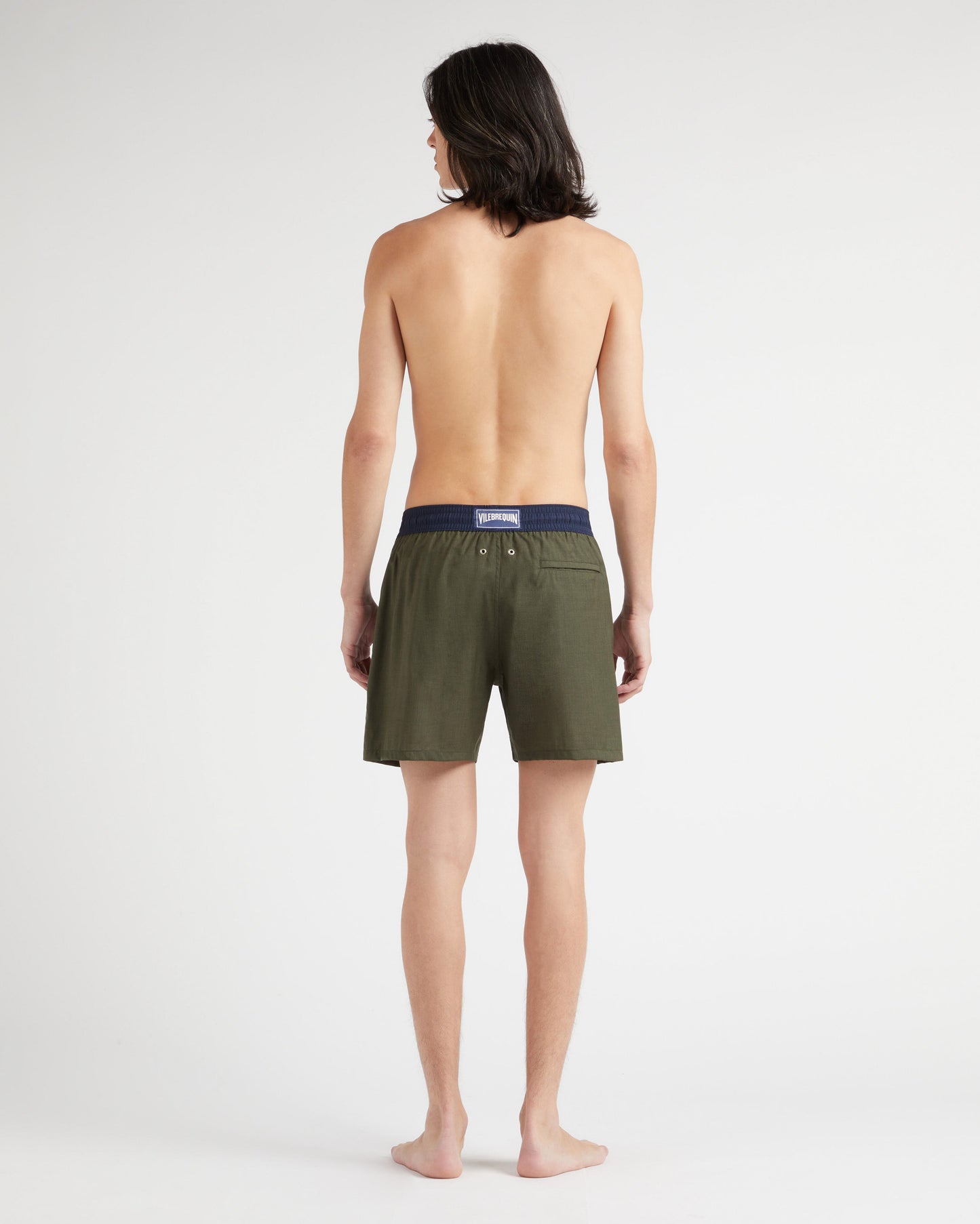 Vilebrequin Men Swim Shorts Bicolore - Green Olive heather Swimwear