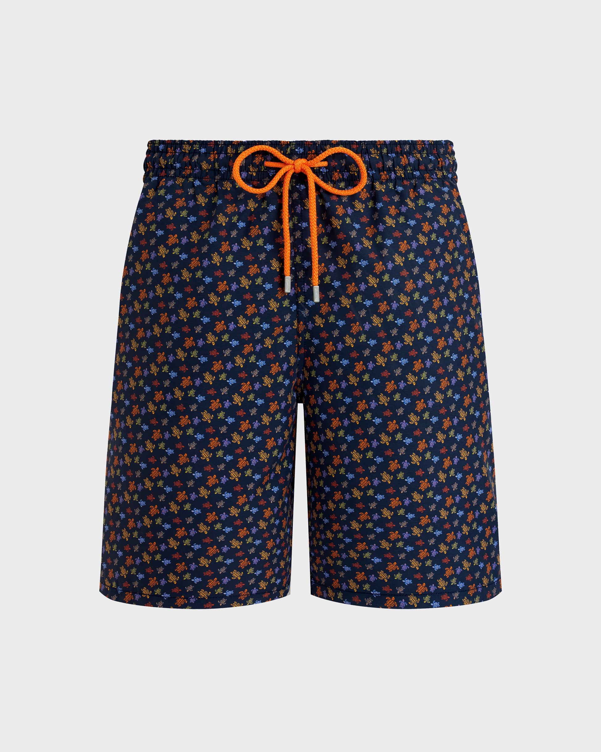 Vilebrequin Men Long Swim Shorts Micro Ronde Des Tortues - Orange Vitamin