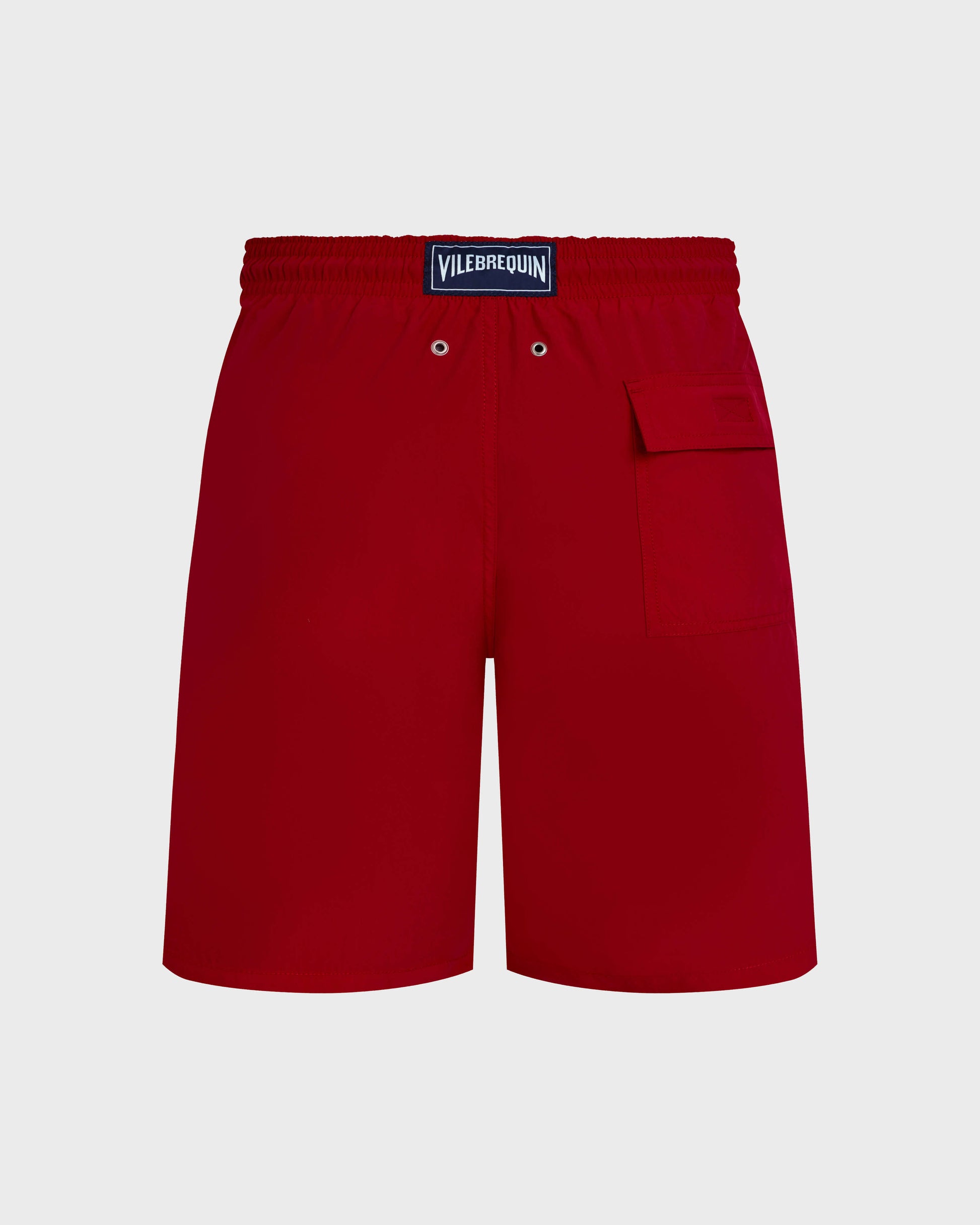 Vilebrequin Men Long Swim Shorts Water-reactive Ronde des Tortues - Red Lipstick