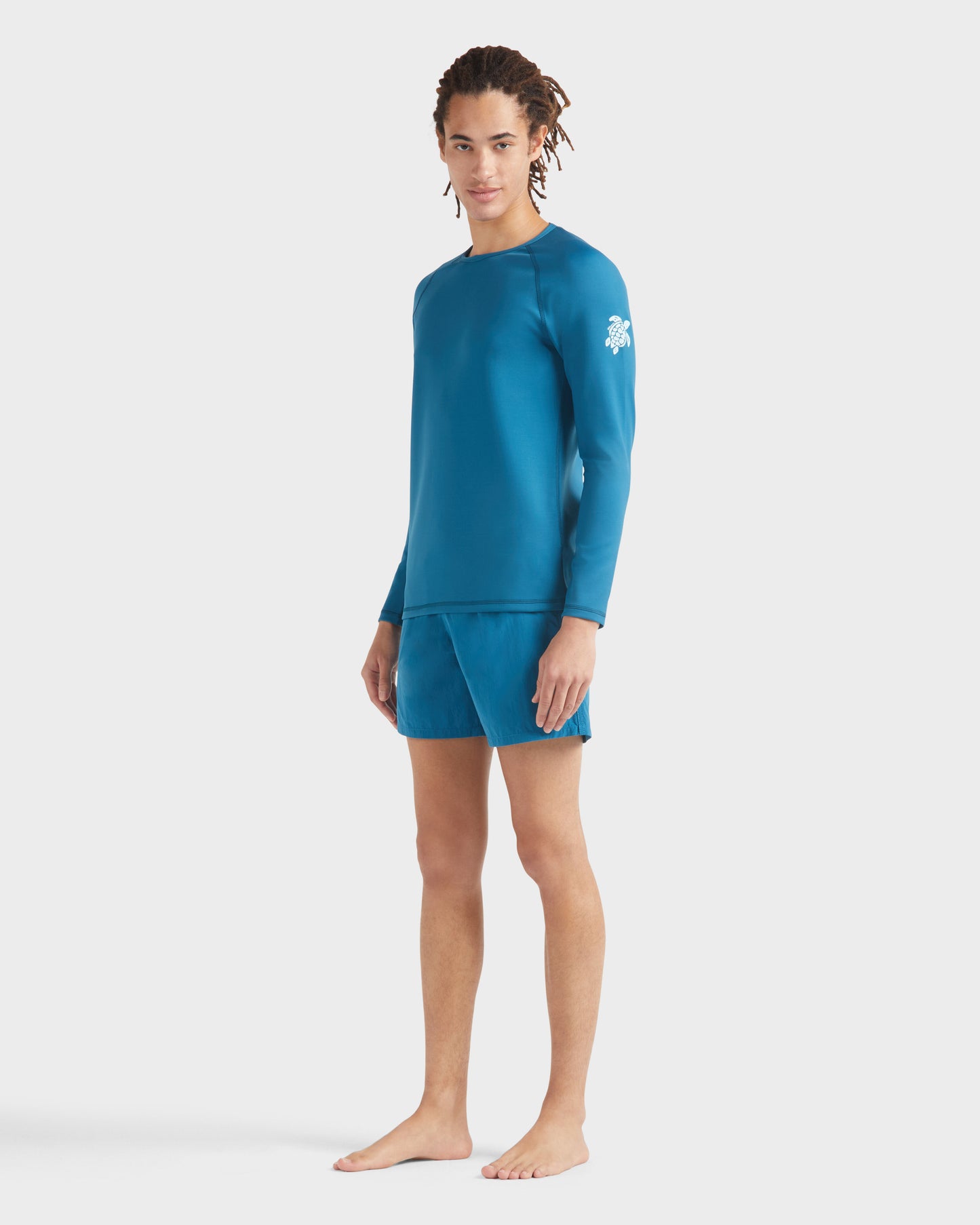 Vilebrequin Men Long Sleeves Rashguard Solid - Blue Peacock