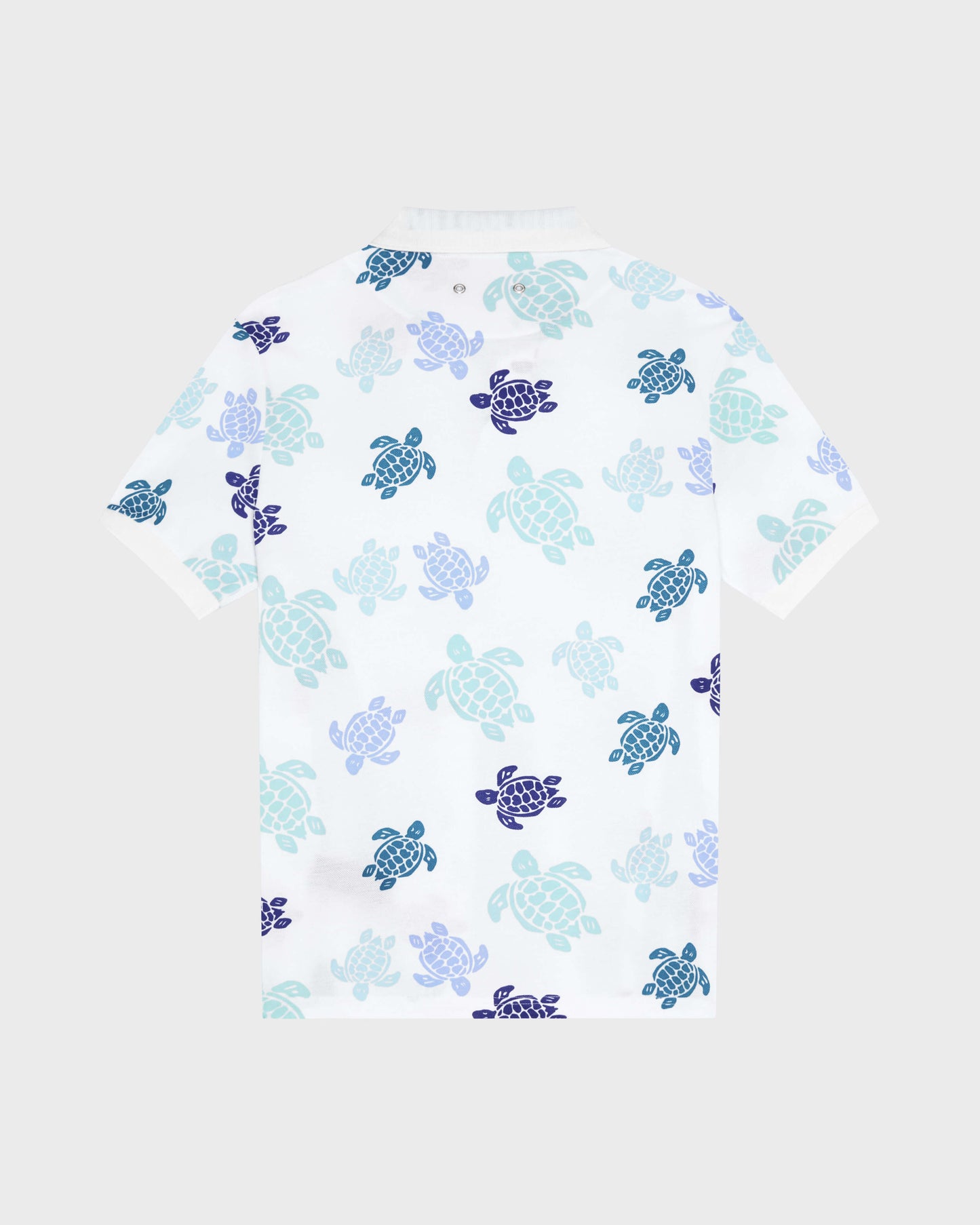 Vilebrequin Men Cotton Pique Polo Ronde des Tortues Multicolores - White