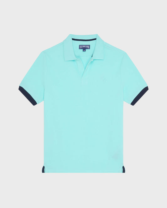 Vilebrequin Men Cotton Pique Polo Shirt Solid - Blue Oxygene