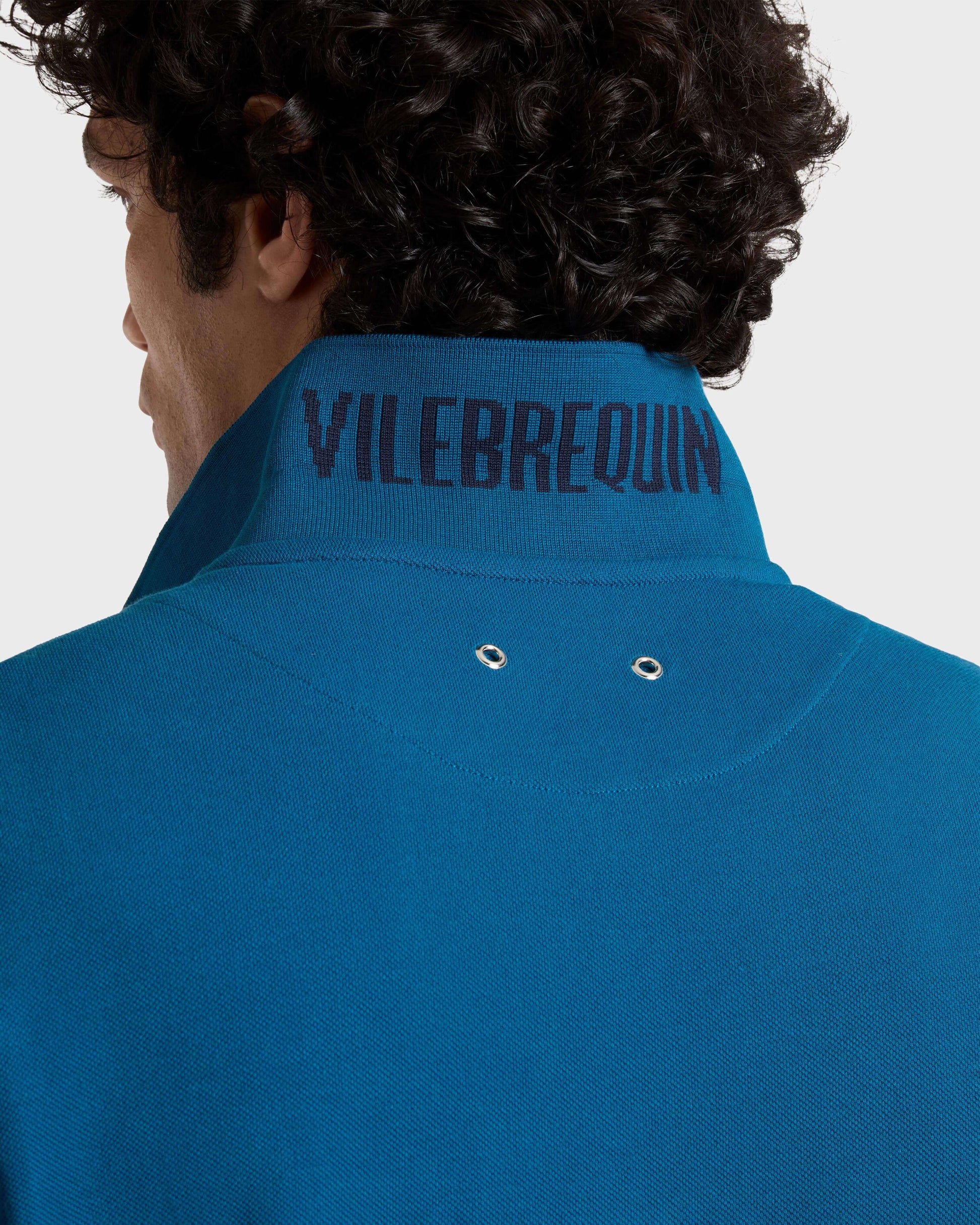 Vilebrequin Men Cotton Pique Polo Shirt Solid - Blue Peacock