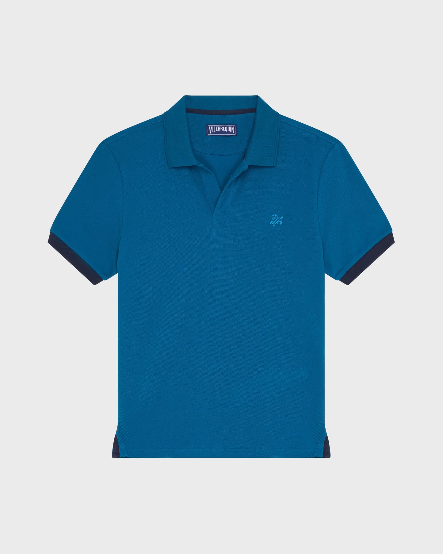 Vilebrequin Men Cotton Pique Polo Shirt Solid - Blue Peacock