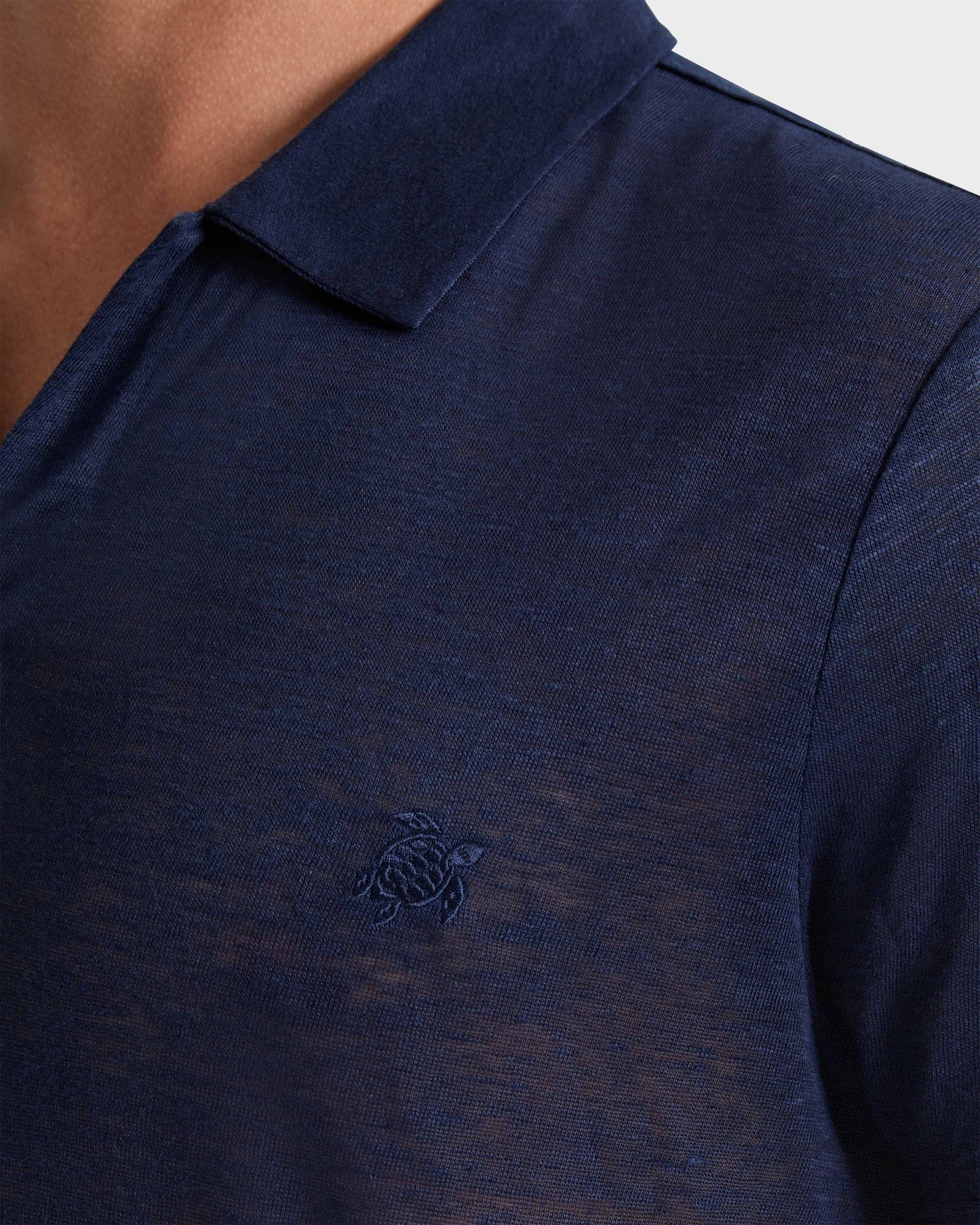Vilebrequin Men Linen Jersey Polo Shirt Solid | Site Vilebrequin | PYRE9O00