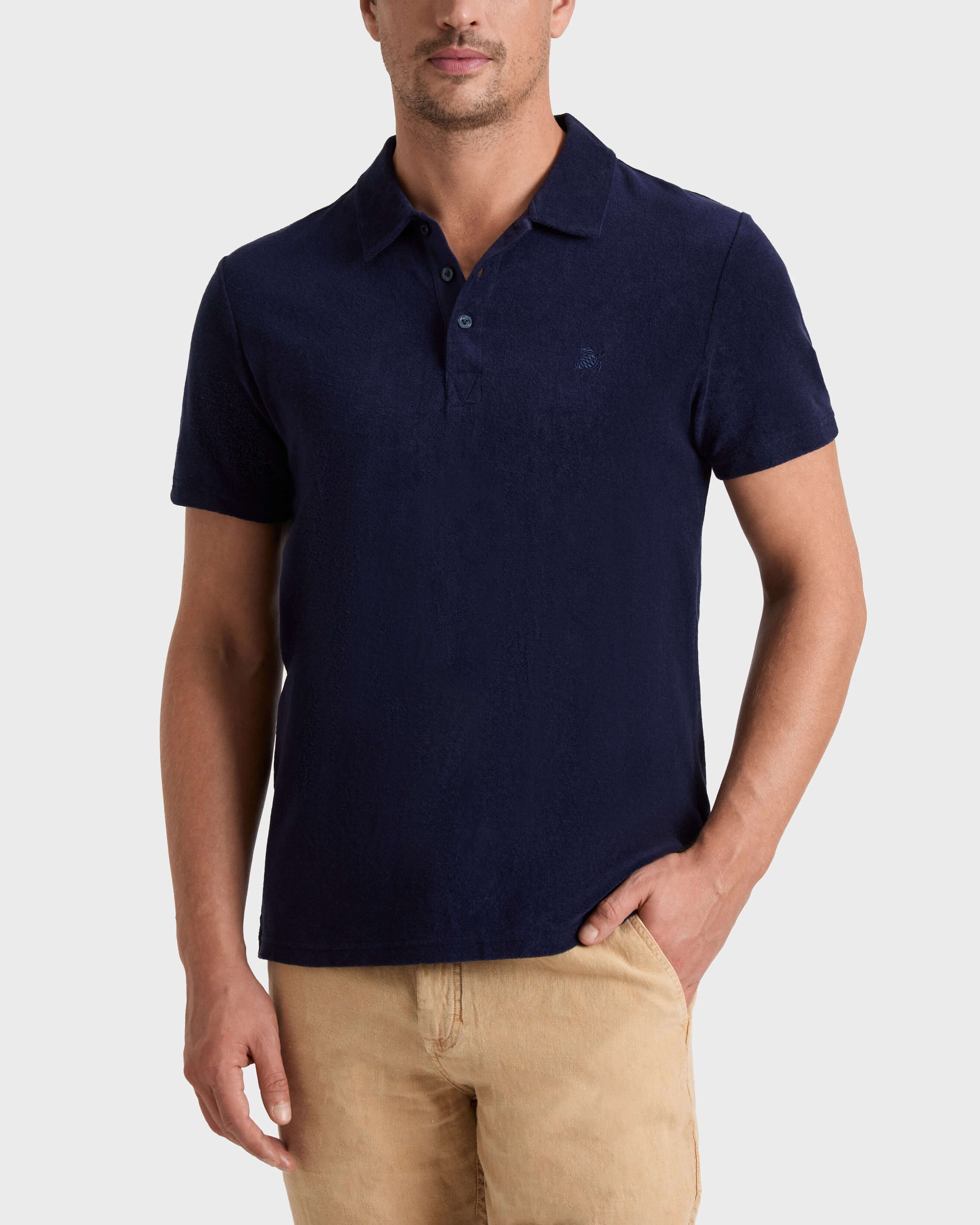 Vilebrequin Men Terry Polo Solid - Blue Navy Website | PHEC3Q00
