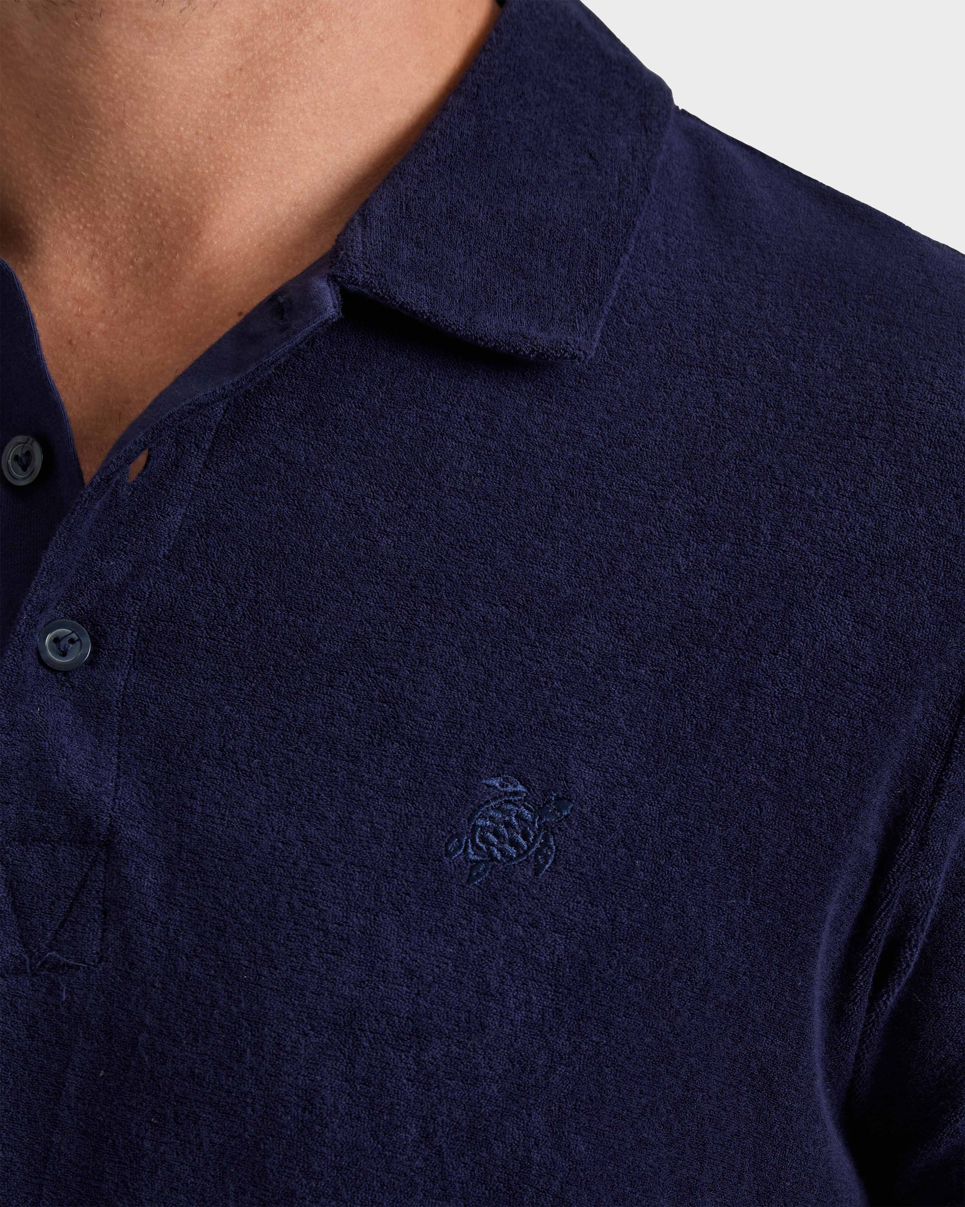 Vilebrequin Men Terry Polo Solid - Blue Navy Website | PHEC3Q00