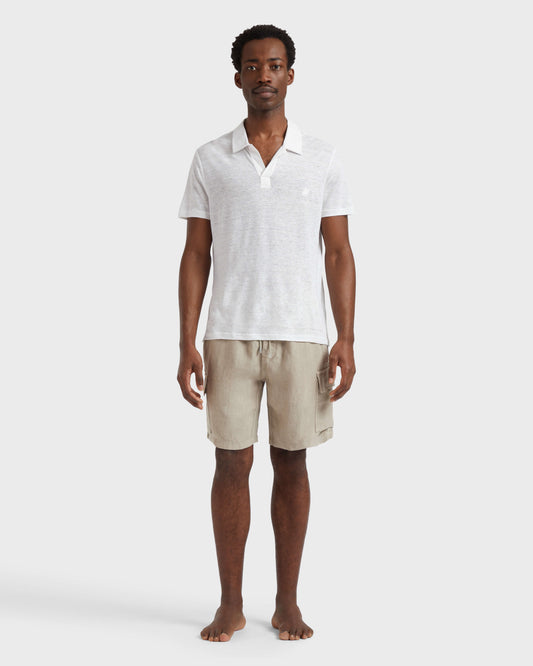 Vilebrequin Men Linen Jersey Polo Shirt Solid | Site Vilebrequin | PYRE9O00