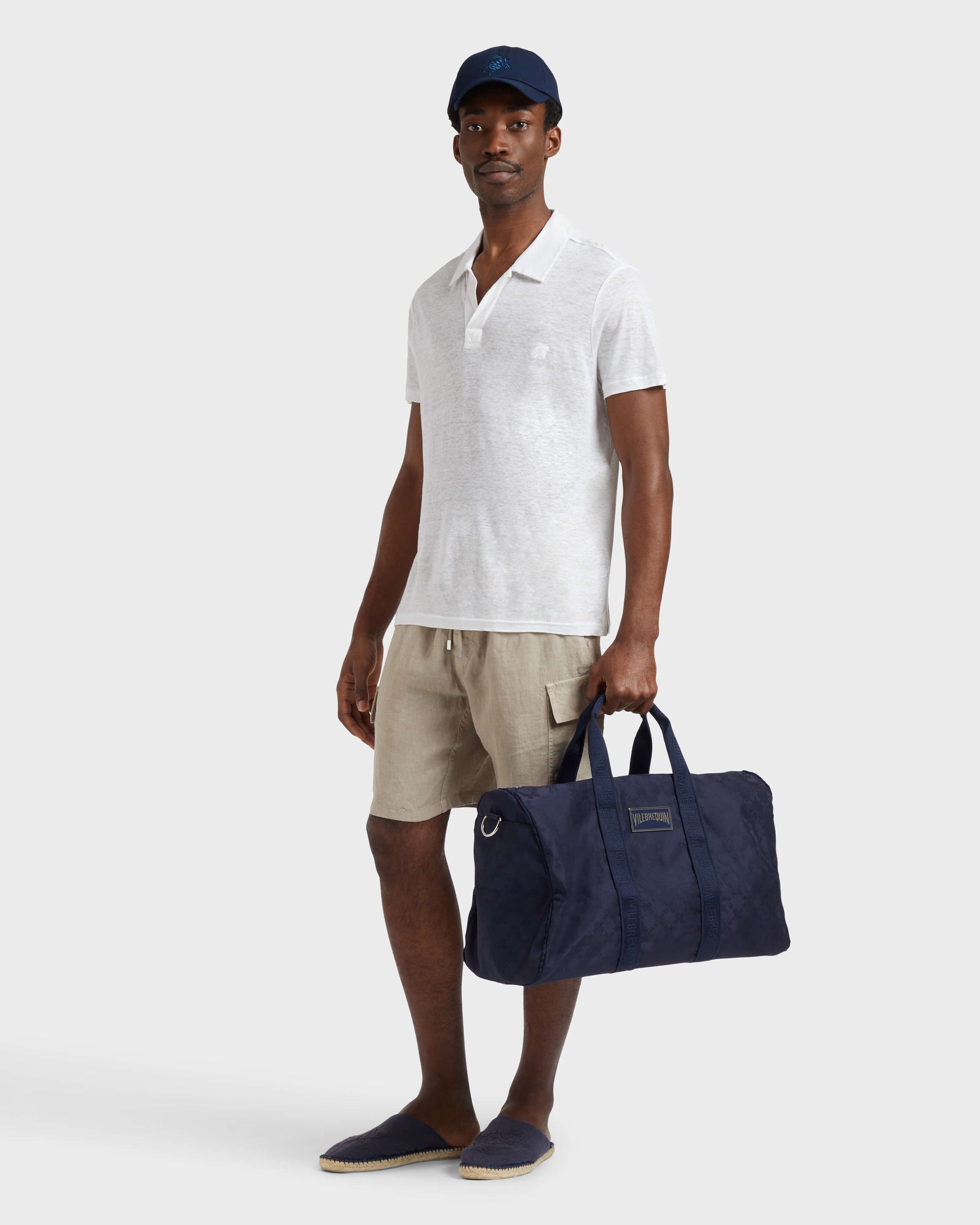 Vilebrequin Men Linen Jersey Polo Shirt Solid | Site Vilebrequin | PYRE9O00