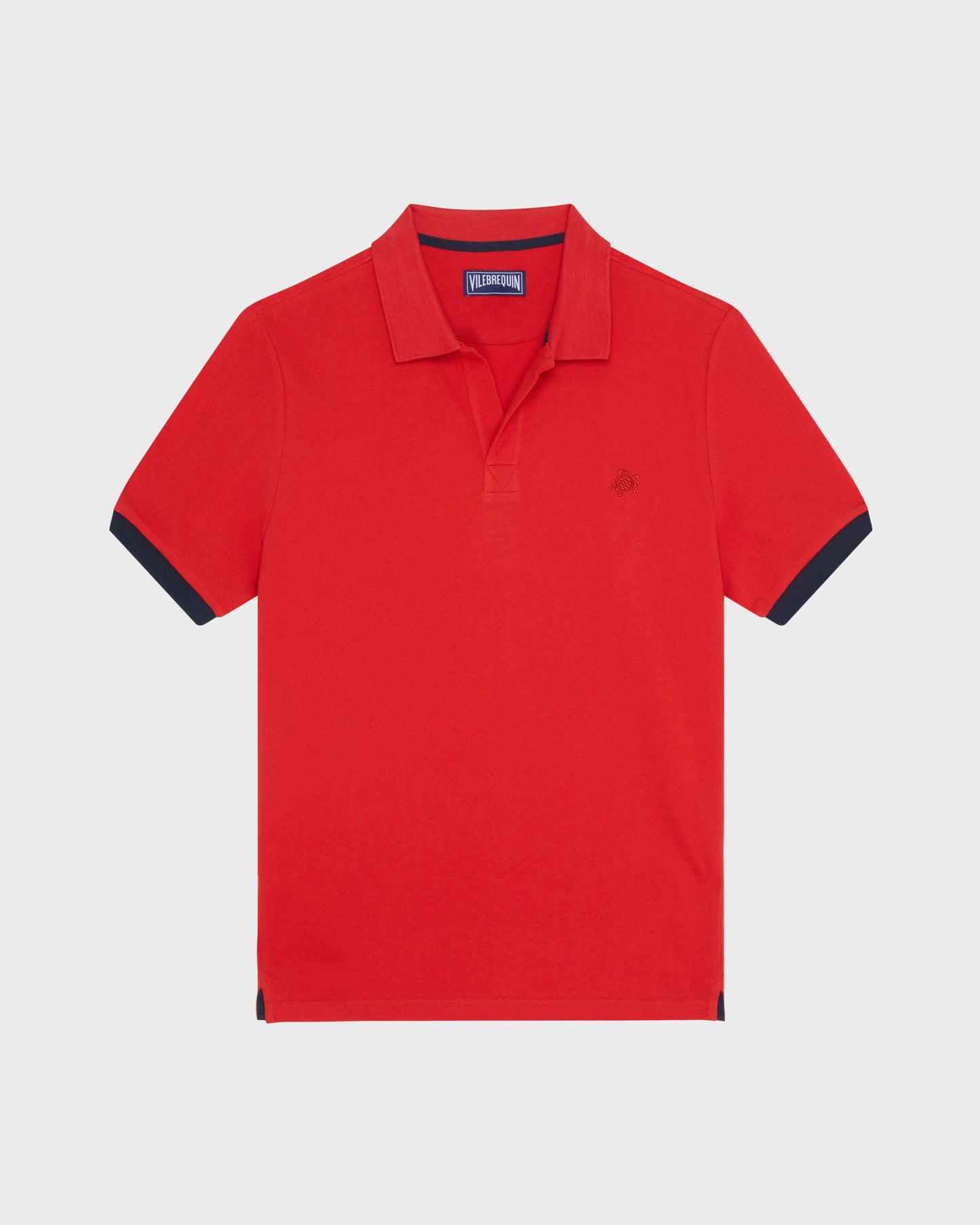 Vilebrequin Men Cotton Pique Polo Shirt Solid - Red Dalia