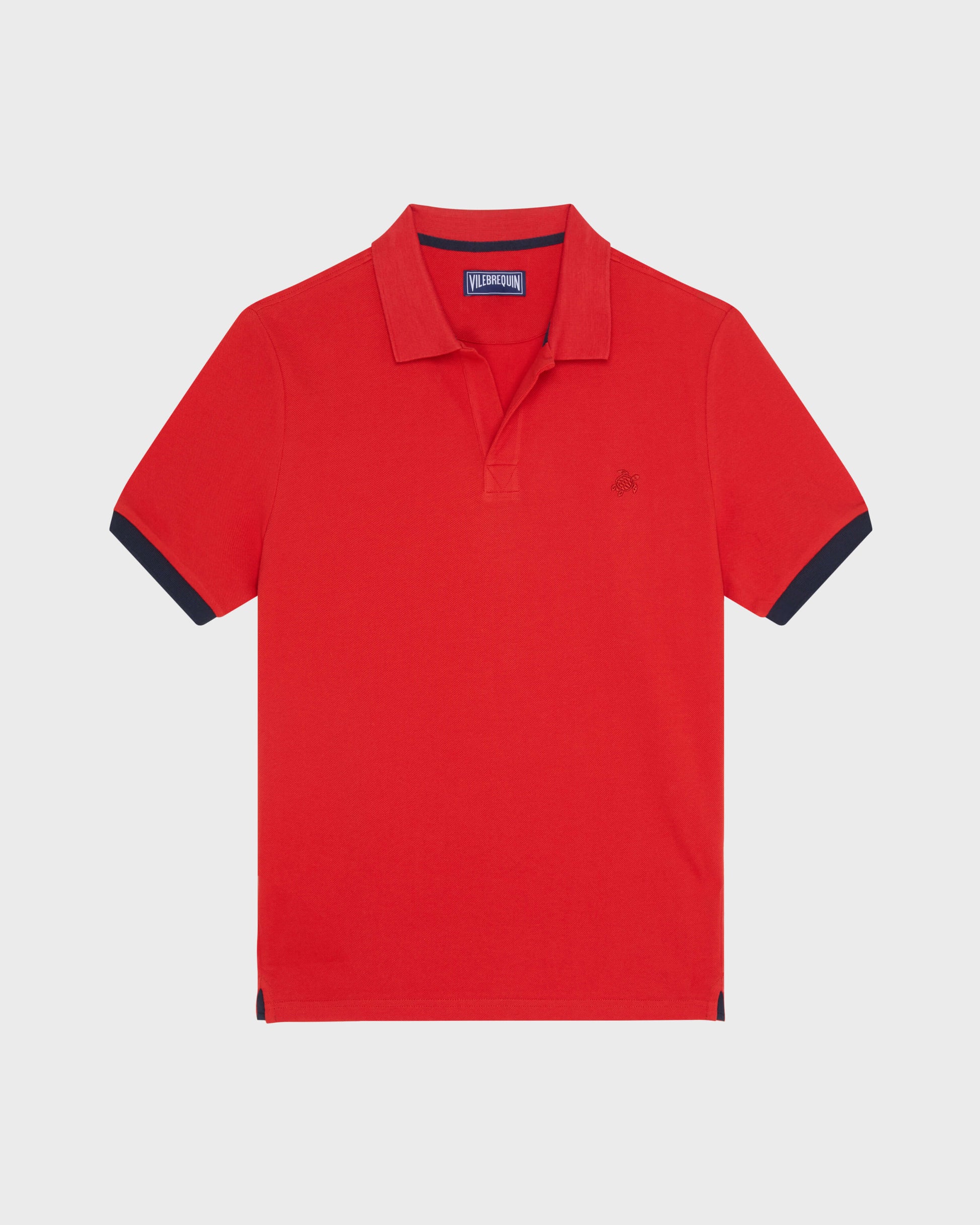 Vilebrequin Men Cotton Pique Polo Shirt Solid - Red Dalia