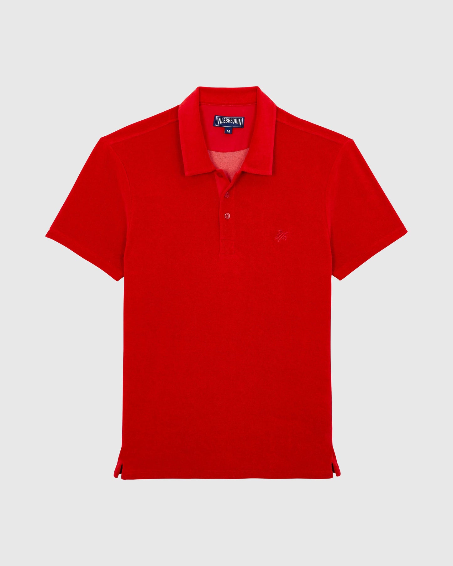 Vilebrequin Men Terry Polo Shirt Solid - Red Lipstick