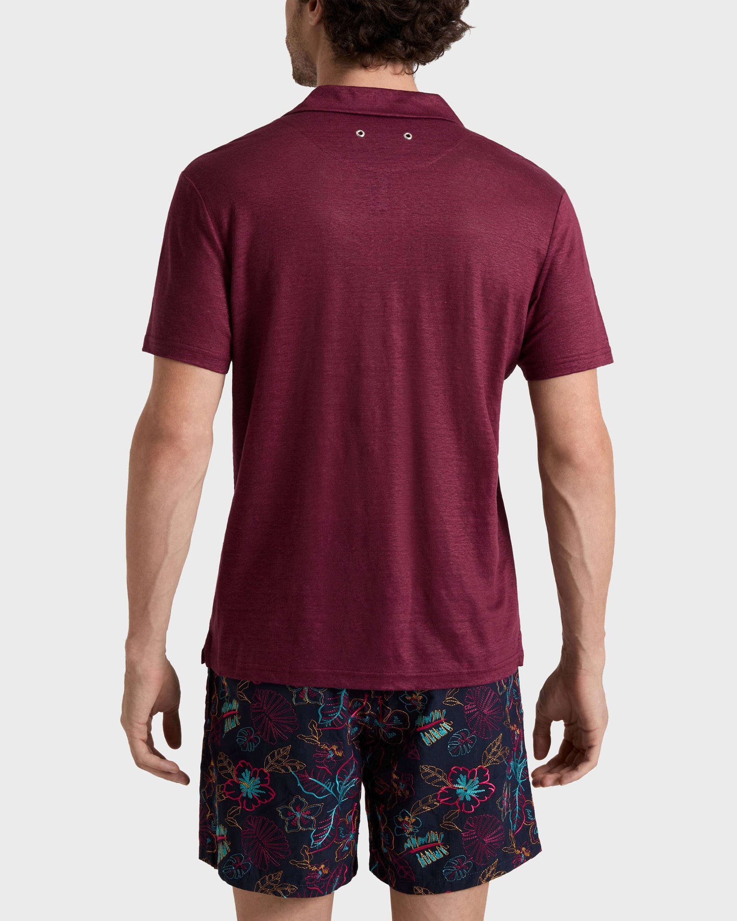 Vilebrequin Men Linen Jersey Polo Shirt Solid | Site Vilebrequin | PYRE9O00