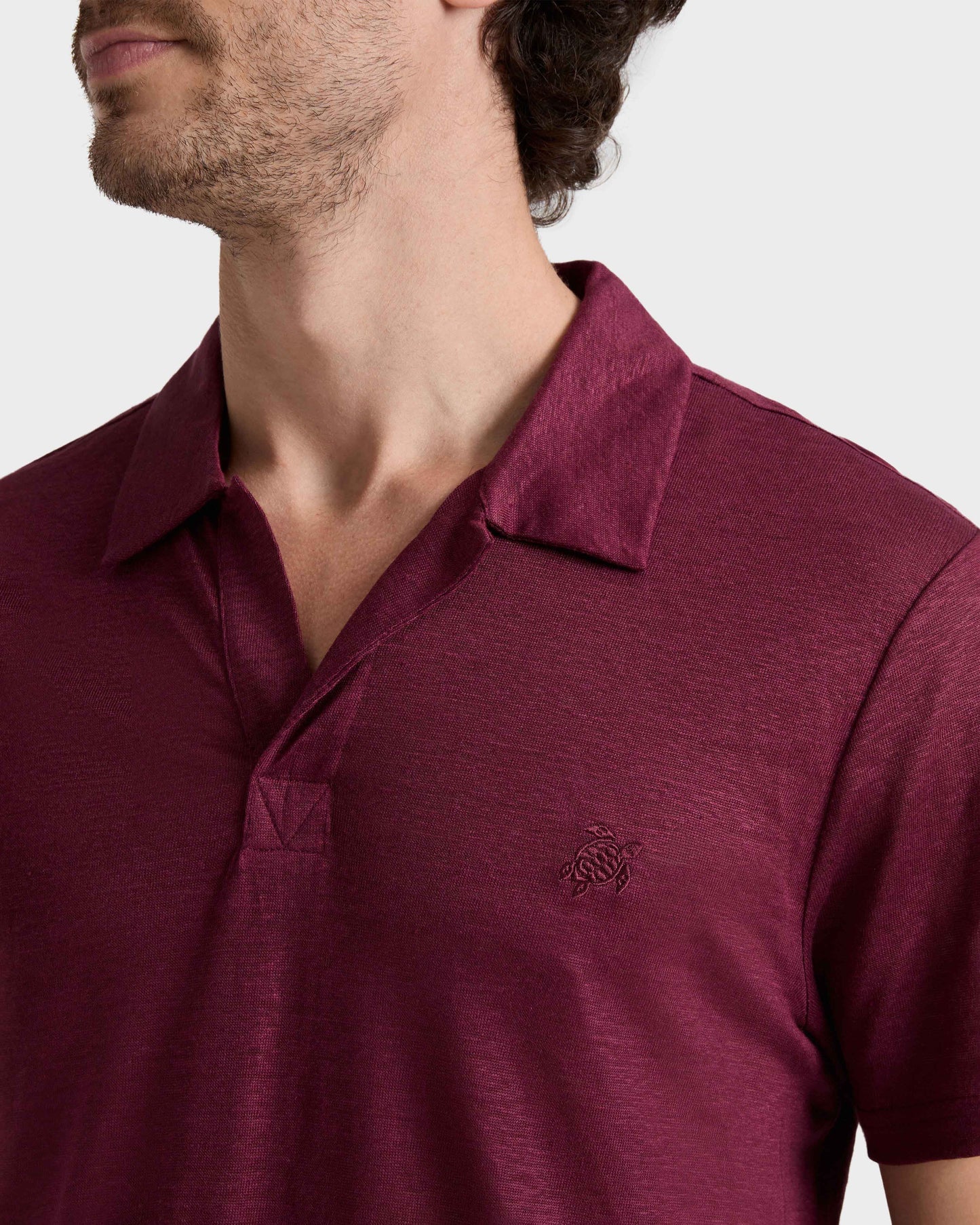 Vilebrequin Men Linen Jersey Polo Shirt Solid | Site Vilebrequin | PYRE9O00