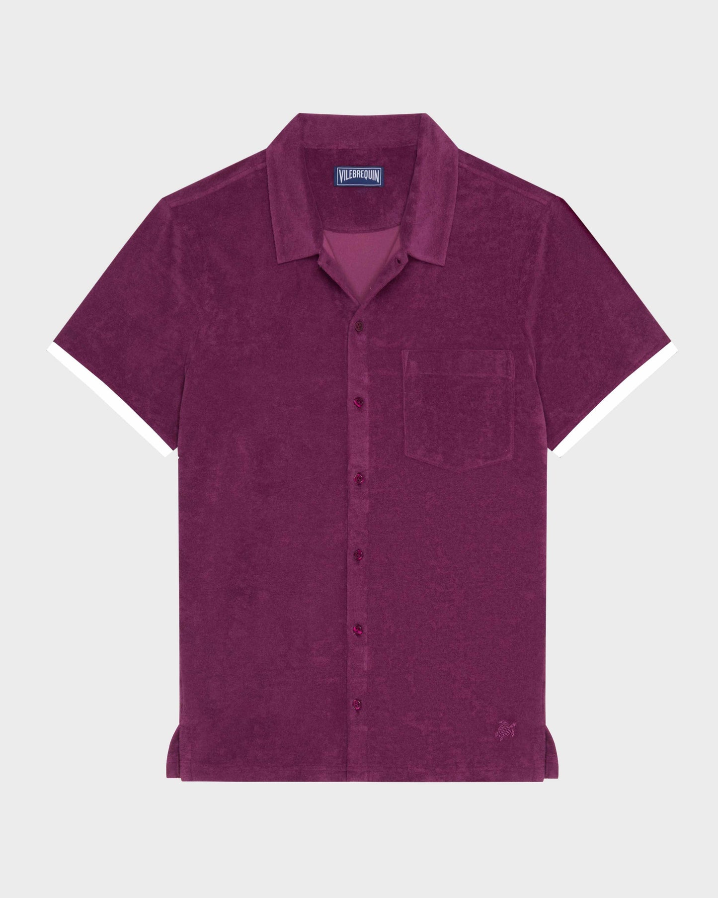 Vilebrequin Men Terry Bowling Shirt Solid - Purple Kerala