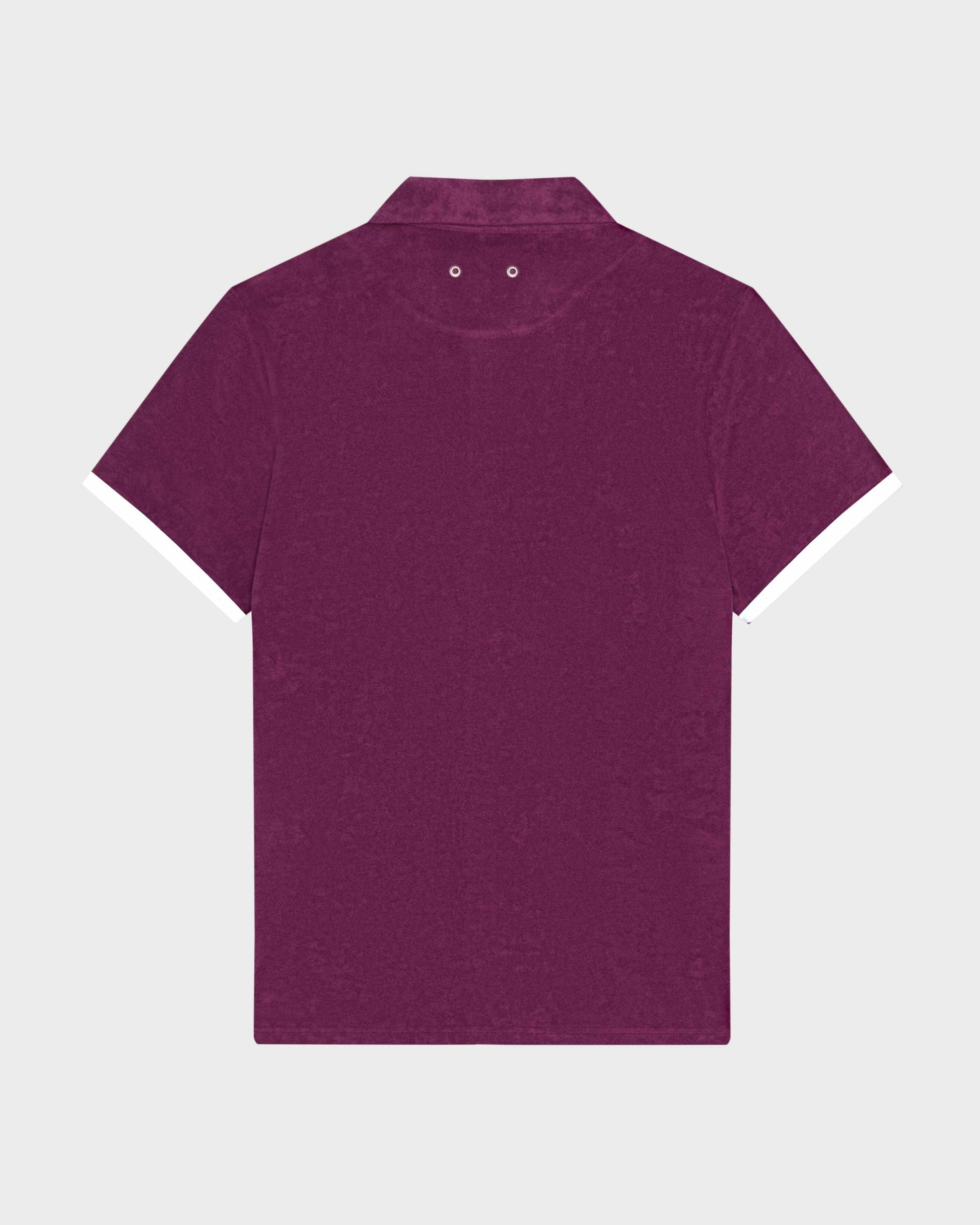 Vilebrequin Men Terry Bowling Shirt Solid - Purple Kerala