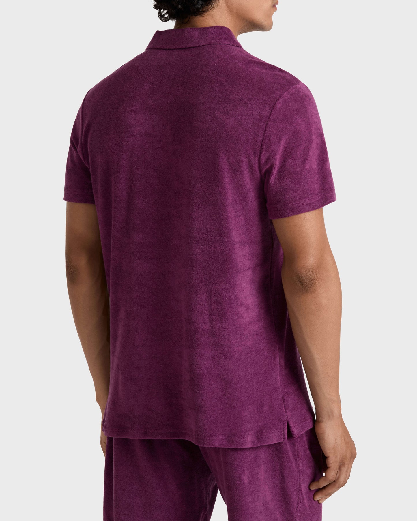 Vilebrequin Men Terry Polo Shirt Solid - Purple Kerala