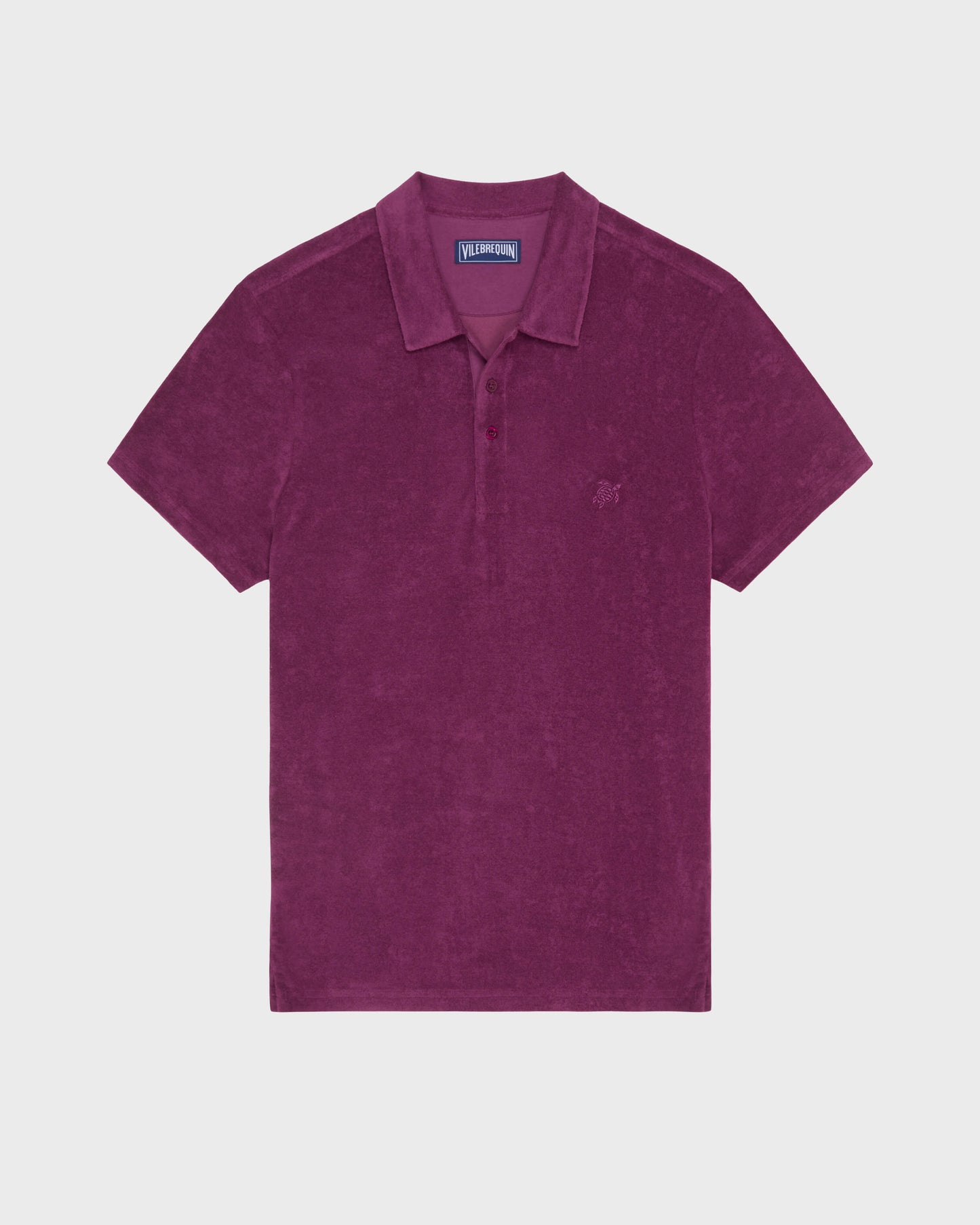 Vilebrequin Men Terry Polo Shirt Solid - Purple Kerala