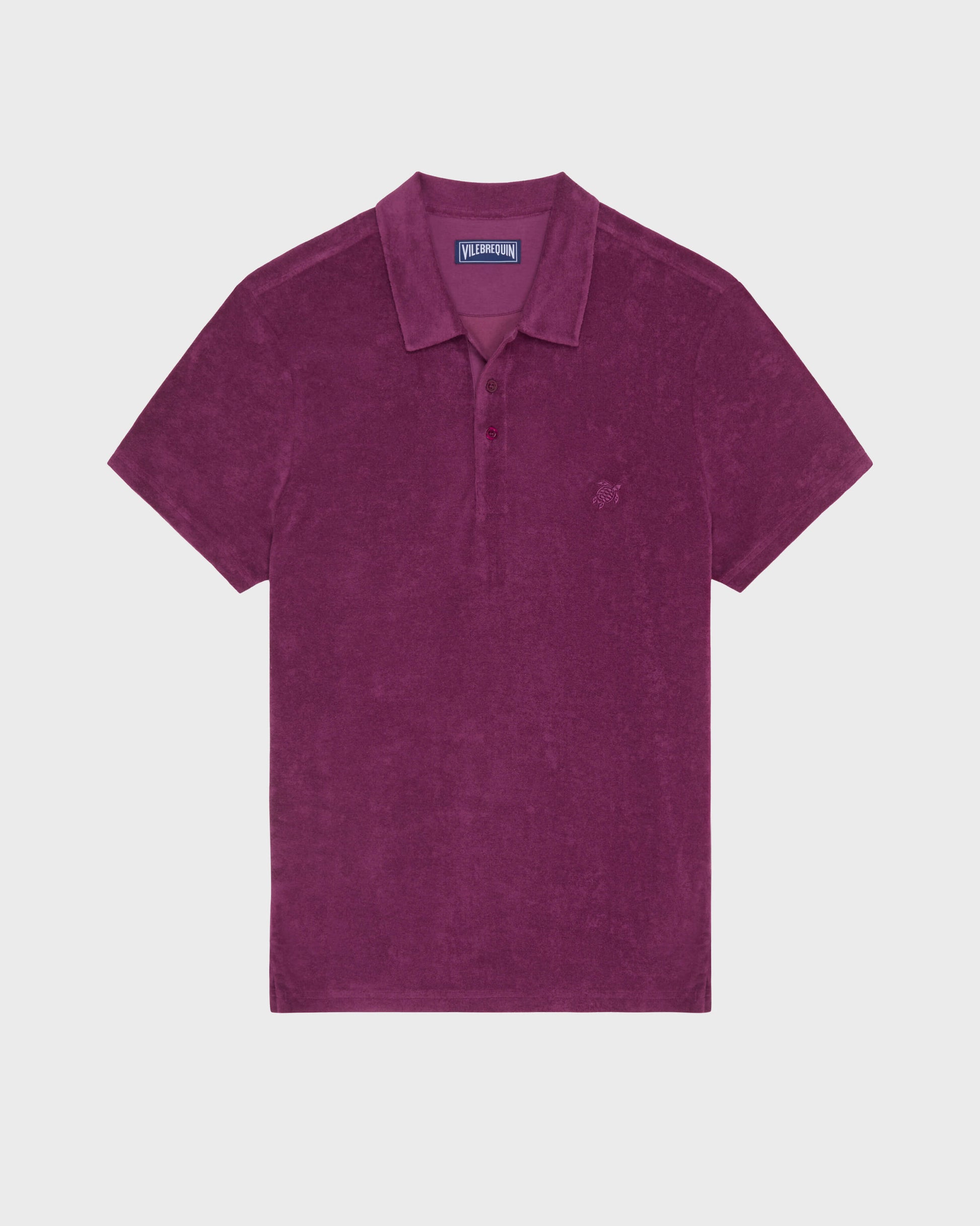 Vilebrequin Men Terry Polo Shirt Solid - Purple Kerala