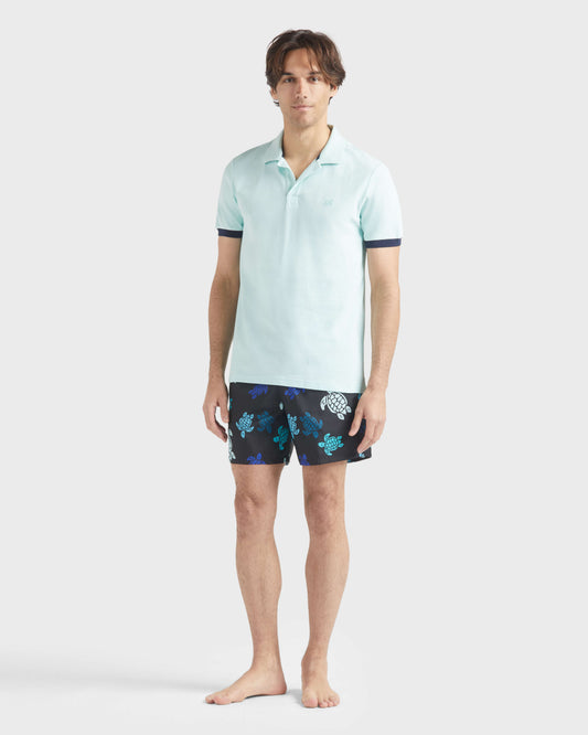 Vilebrequin Men Cotton Pique Polo Shirt Solid - Blue Pacific