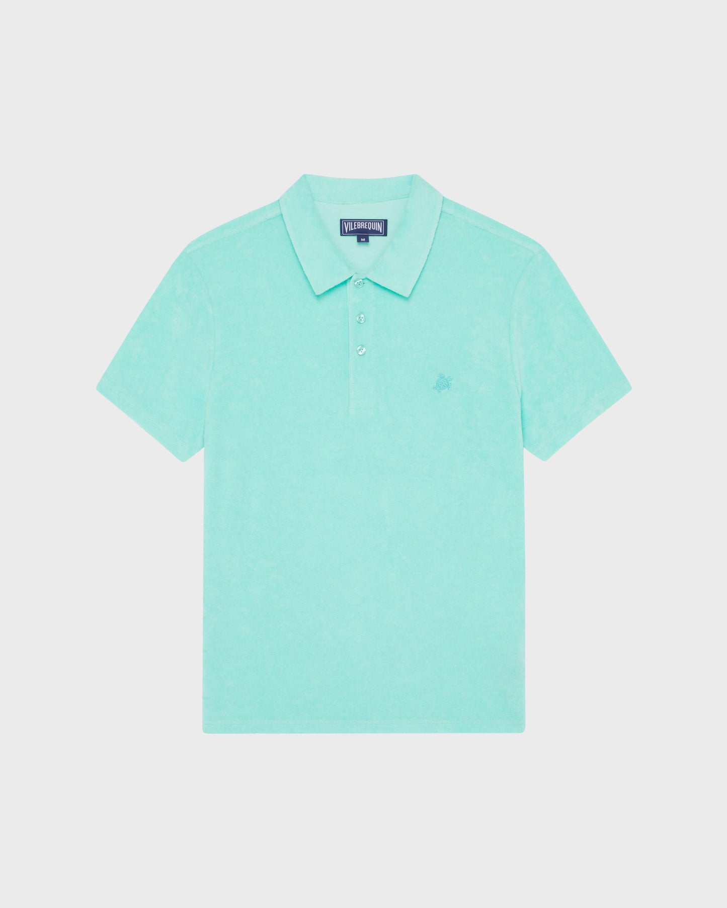 Vilebrequin Men Terry Polo Shirt Solid - Green Caribbean