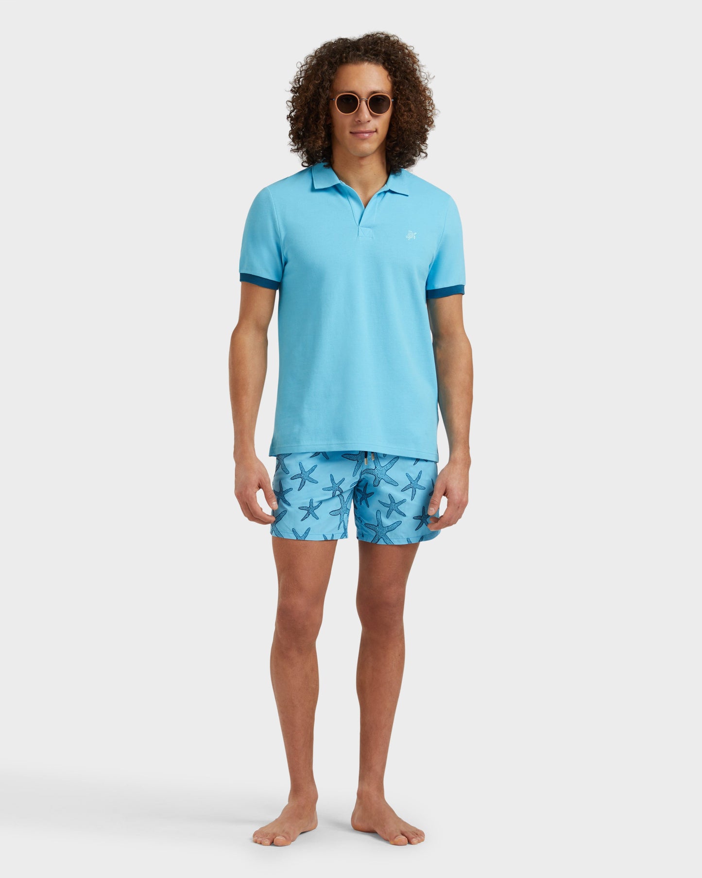 Vilebrequin Men Cotton Pique Polo Shirt Solid - Blue topaz
