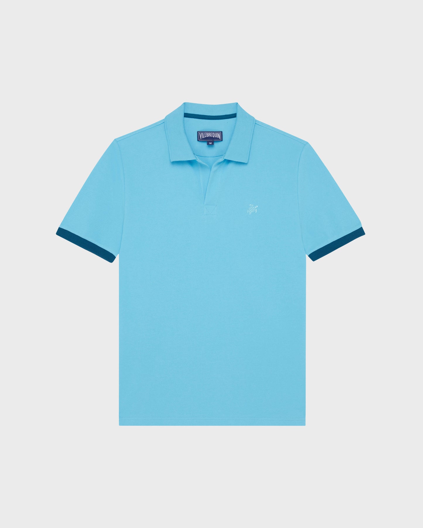 Vilebrequin Men Cotton Pique Polo Shirt Solid - Blue topaz