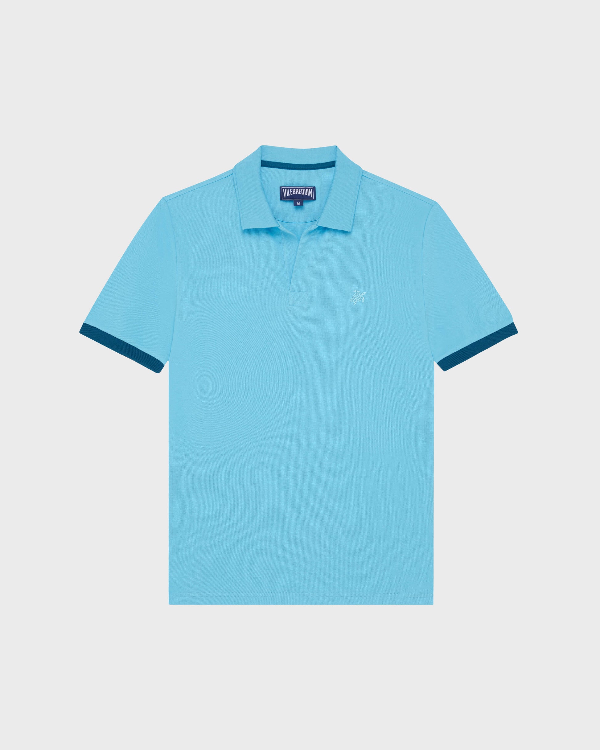 Vilebrequin Men Cotton Pique Polo Shirt Solid - Blue topaz