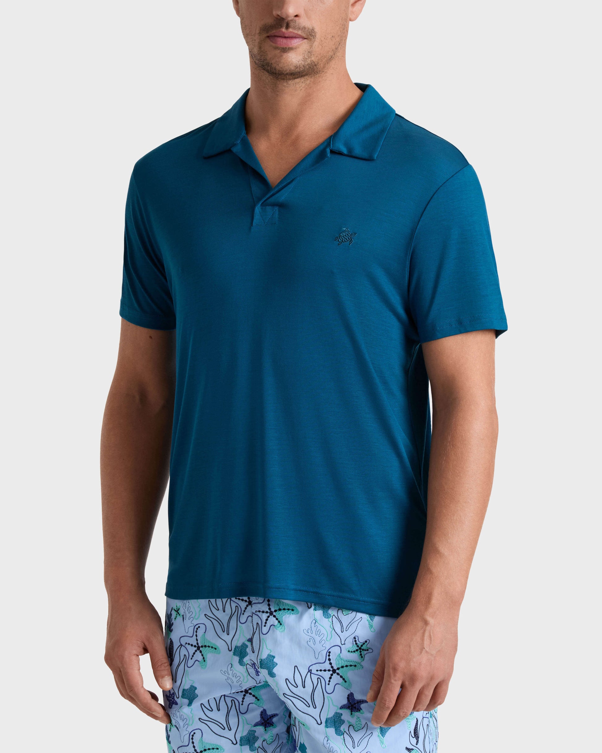 Vilebrequin Men Tencel Polo Shirt Solid | Site Vilebrequin | PRLH9R02