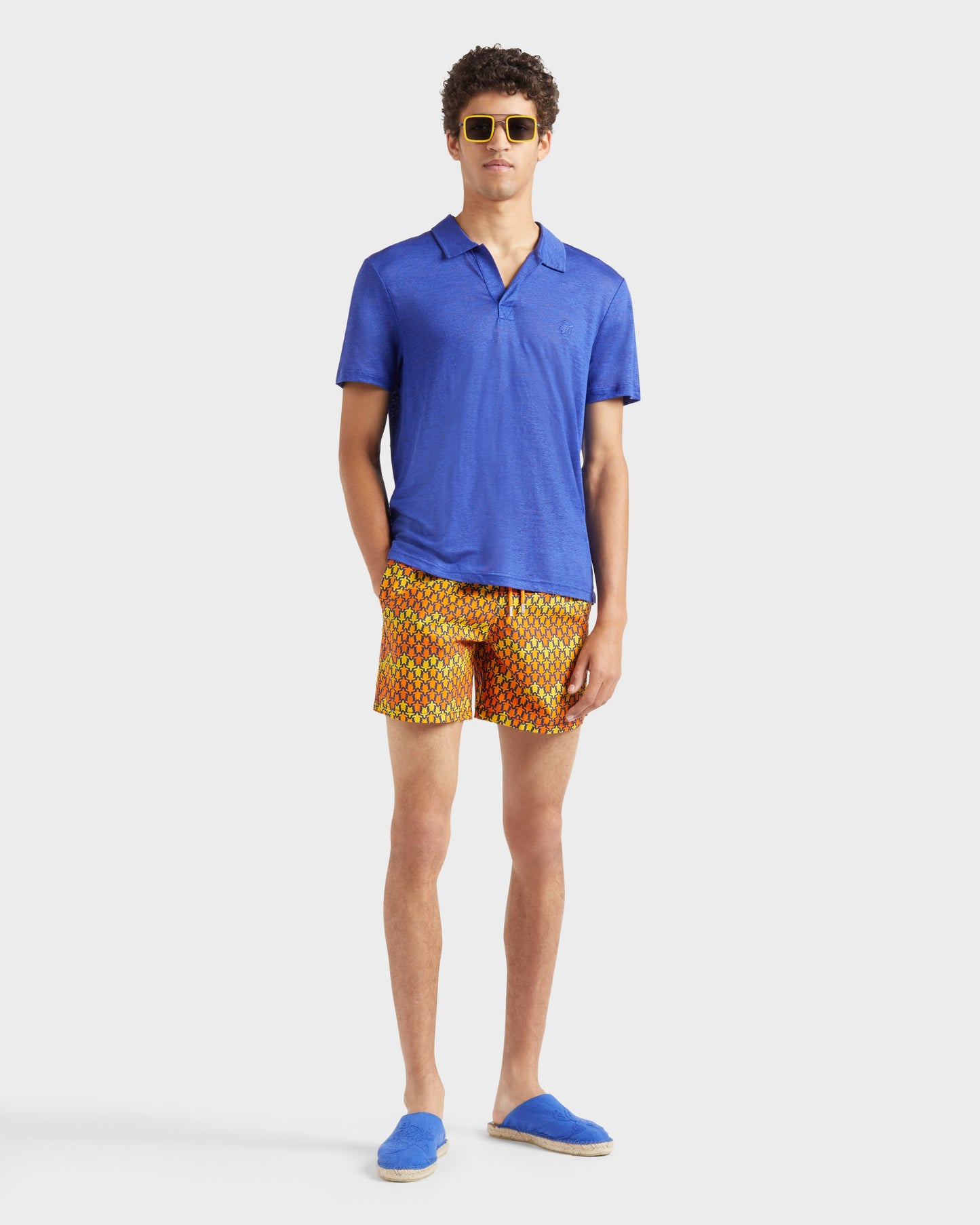 Vilebrequin Men Linen Jersey Polo Shirt Solid | Site Vilebrequin | PYRE9O00
