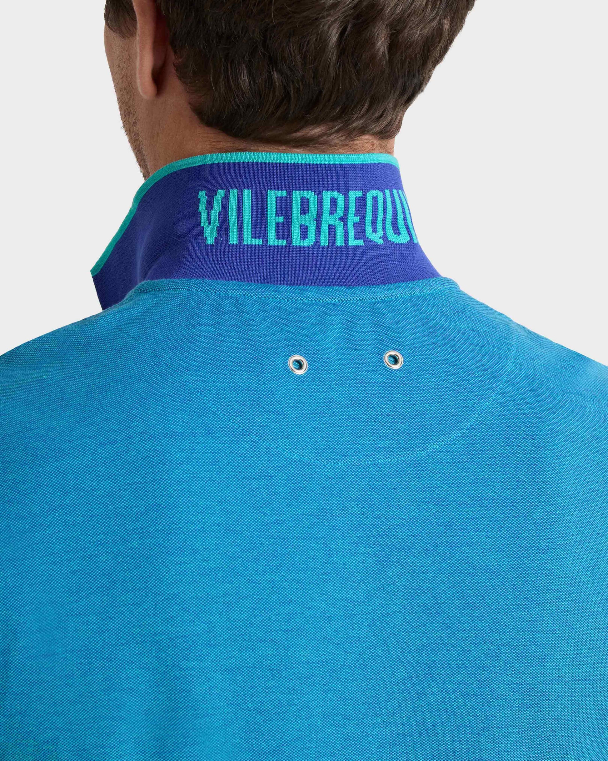 Vilebrequin Men Cotton Polo Shirt Solid - Blue Marrakech