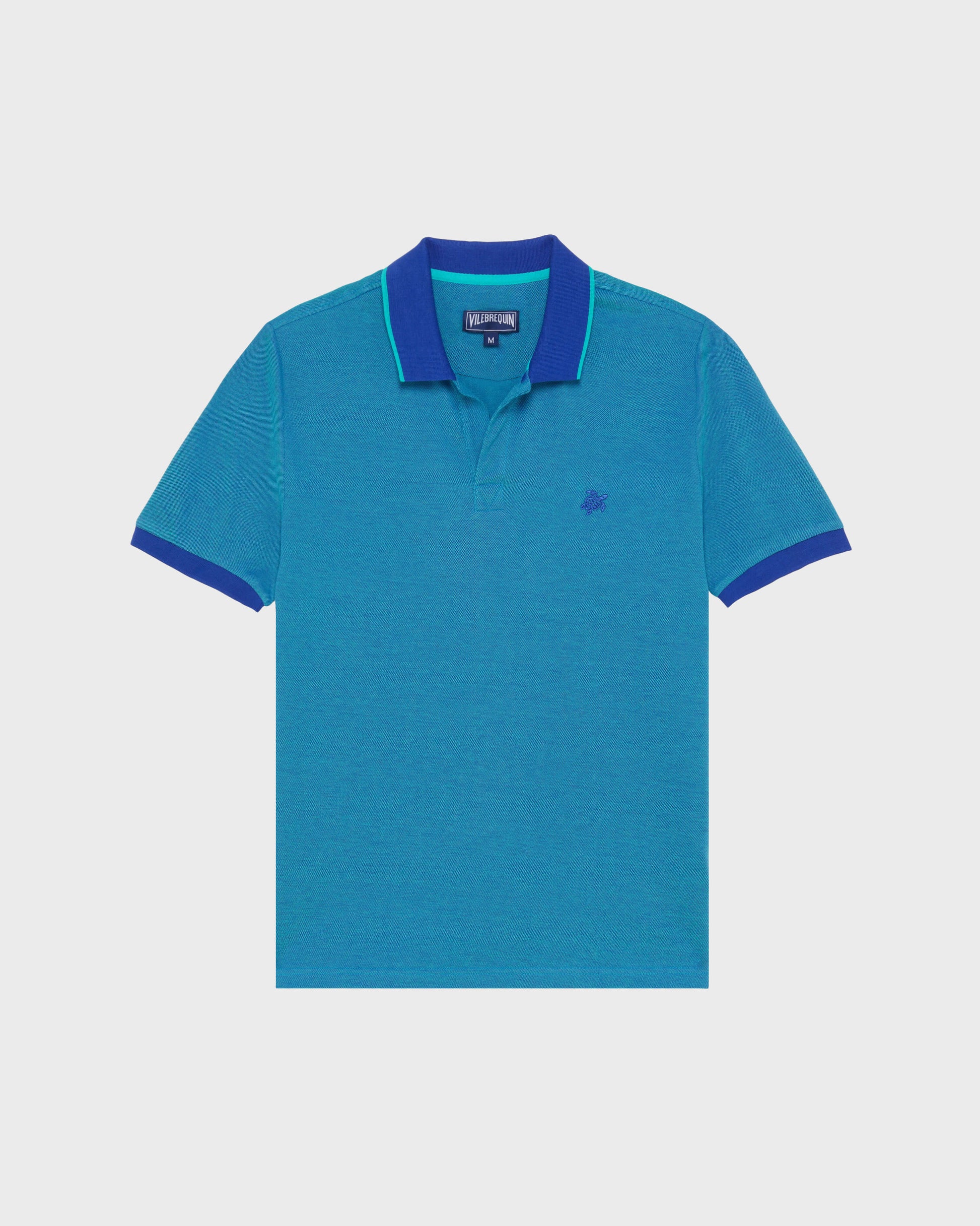 Vilebrequin Men Cotton Polo Shirt Solid - Blue Marrakech