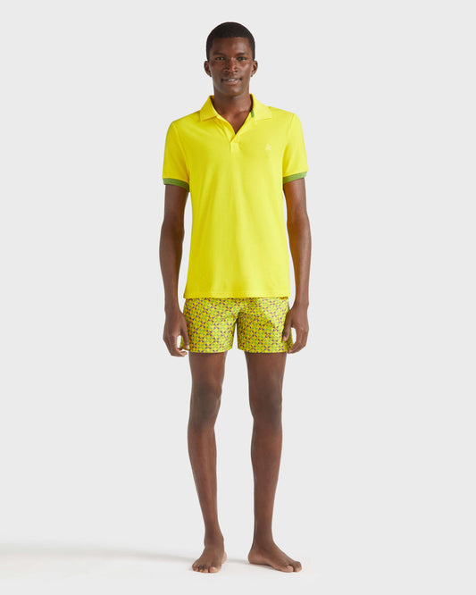 Vilebrequin Men Cotton Pique Polo Shirt Solid - Yellow Sun