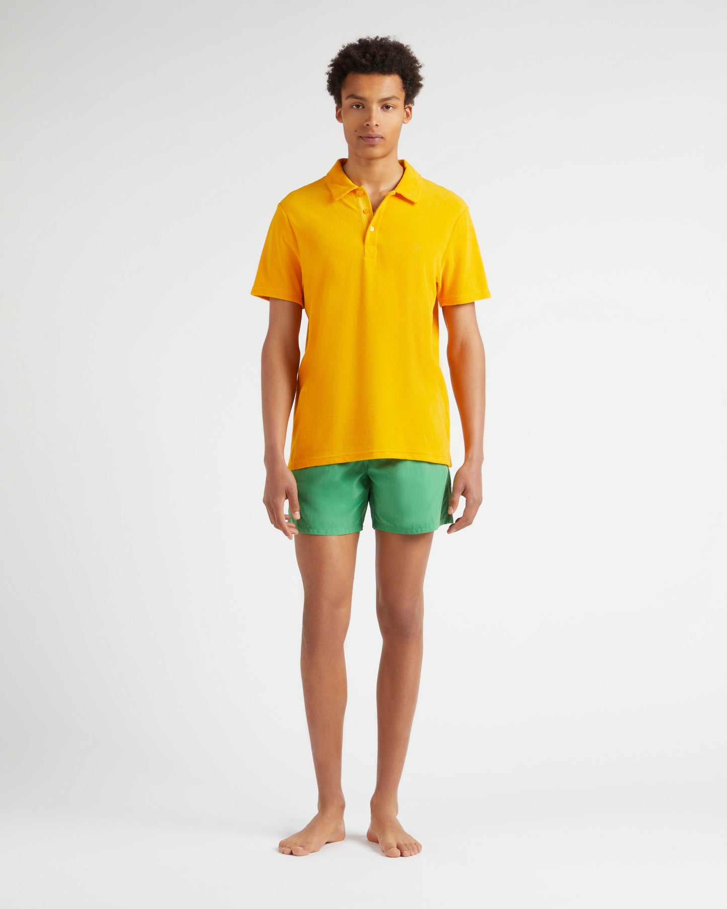 Vilebrequin Men Terry Polo Shirt Solid - Orange Mango