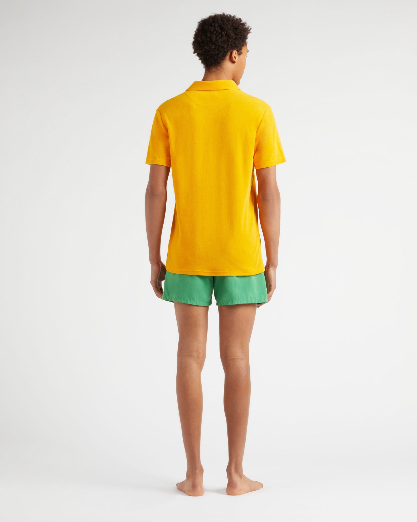 Vilebrequin Men Terry Polo Shirt Solid - Orange Mango