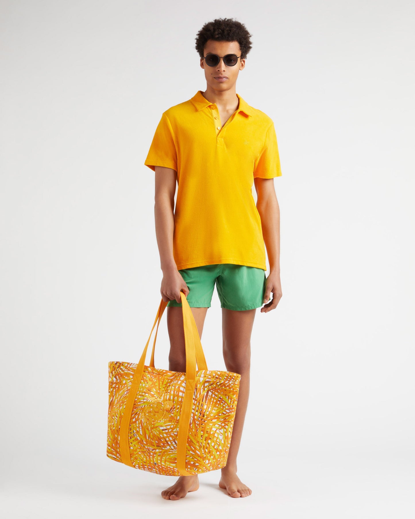Vilebrequin Men Terry Polo Shirt Solid - Orange Mango
