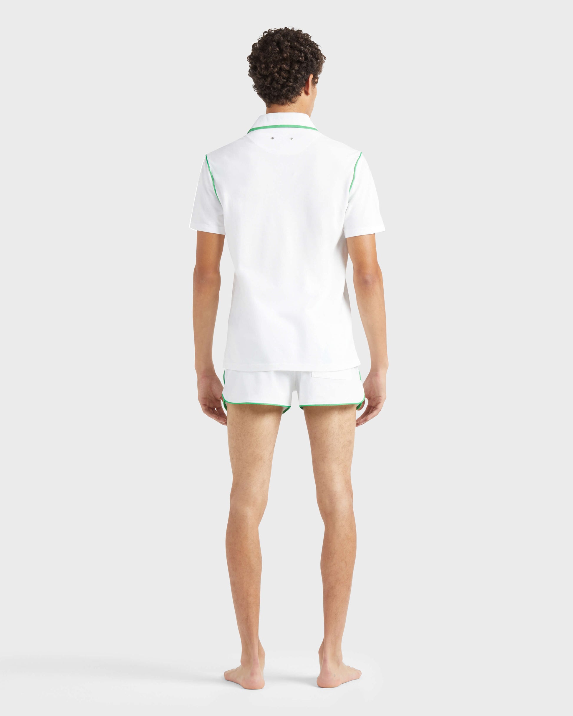 Vilebrequin Men Pique Cotton Polo VBQ Line - White