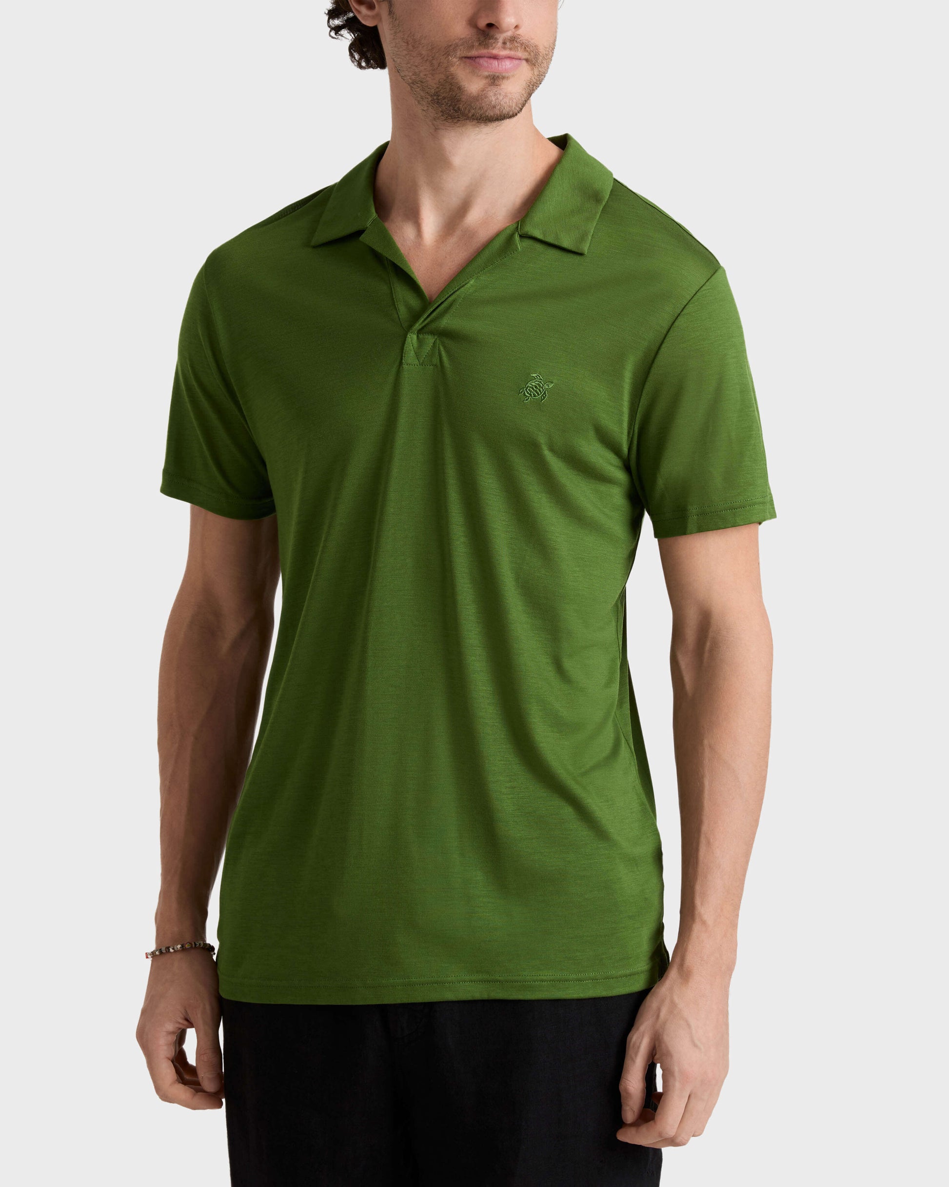 Vilebrequin Men Tencel Polo Shirt Solid | Site Vilebrequin | PRLH9R02