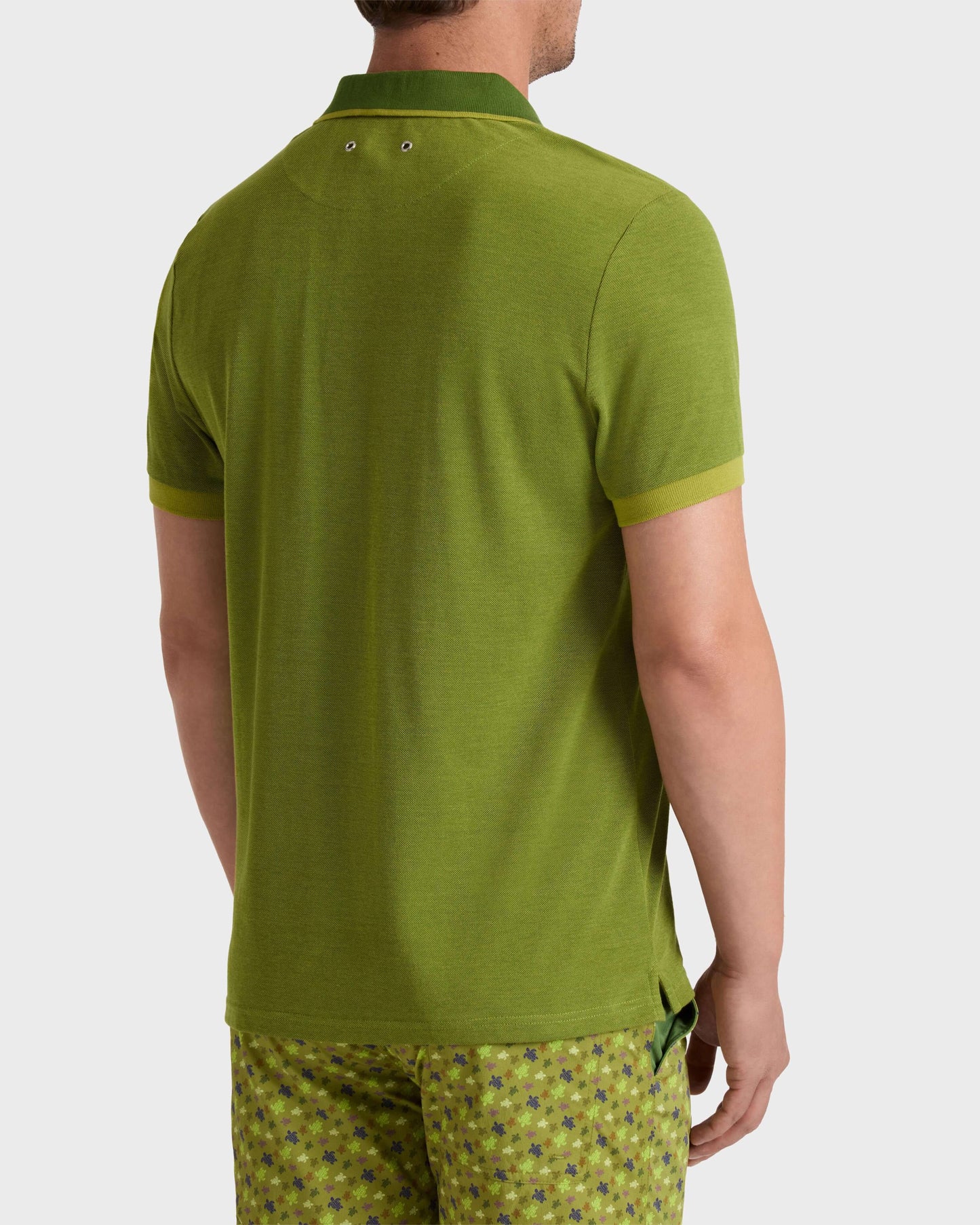 Vilebrequin Men Cotton Polo Shirt Solid - Green Militaire