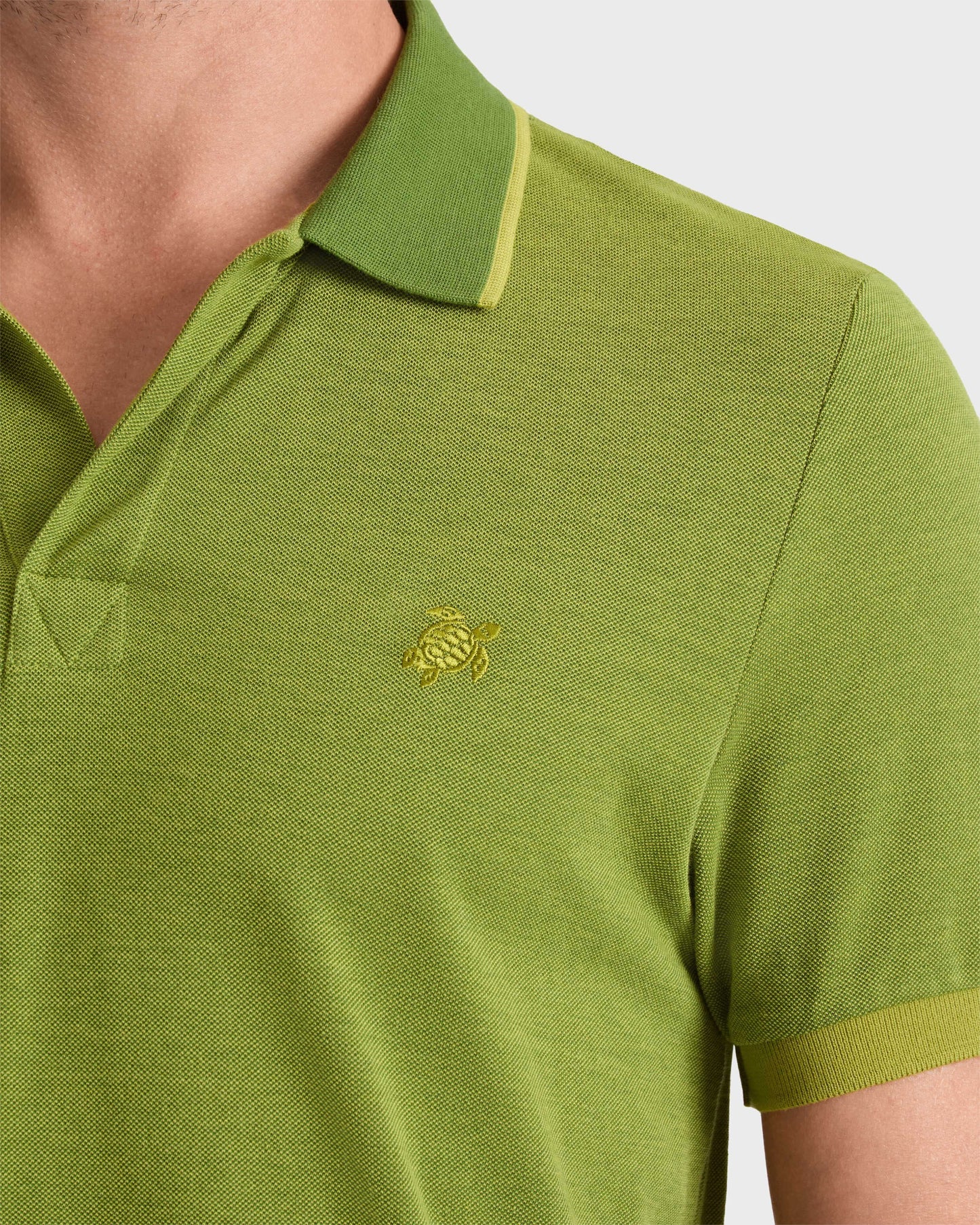 Vilebrequin Men Cotton Polo Shirt Solid - Green Militaire