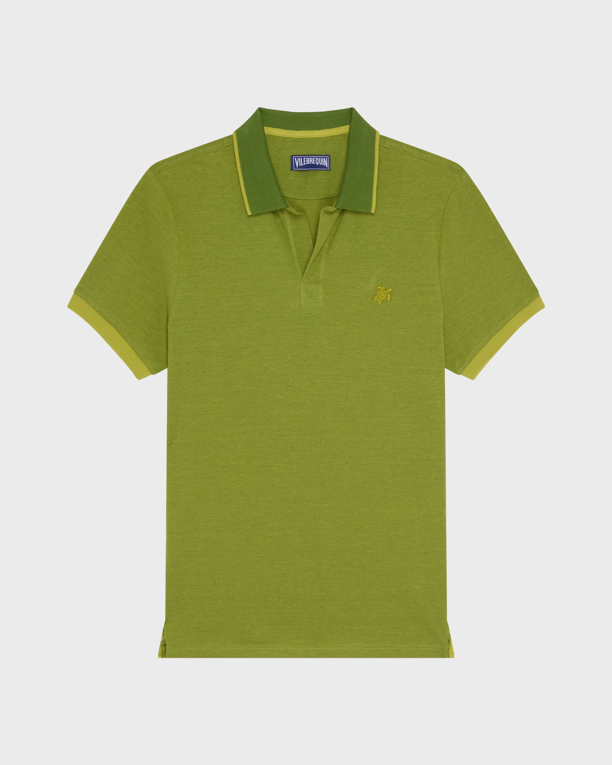 Vilebrequin Men Cotton Polo Shirt Solid - Green Militaire